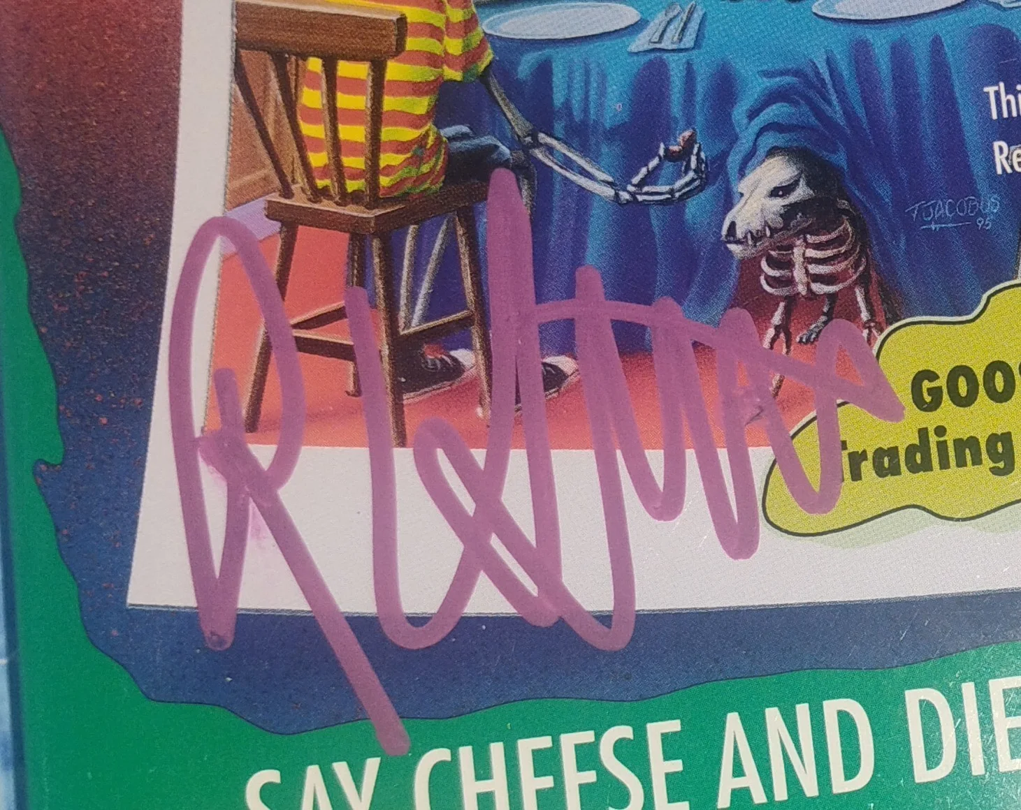RL Stine Hand Signed Goosebumps Book COA Say Cheese & Die Again NO US TARIFFS, image 3