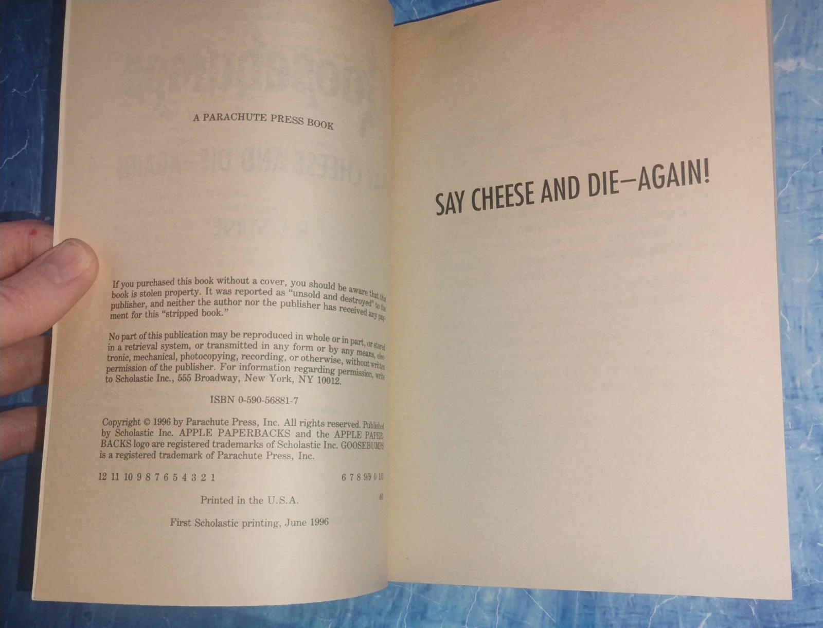 RL Stine Hand Signed Goosebumps Book COA Say Cheese & Die Again NO US TARIFFS, image 5