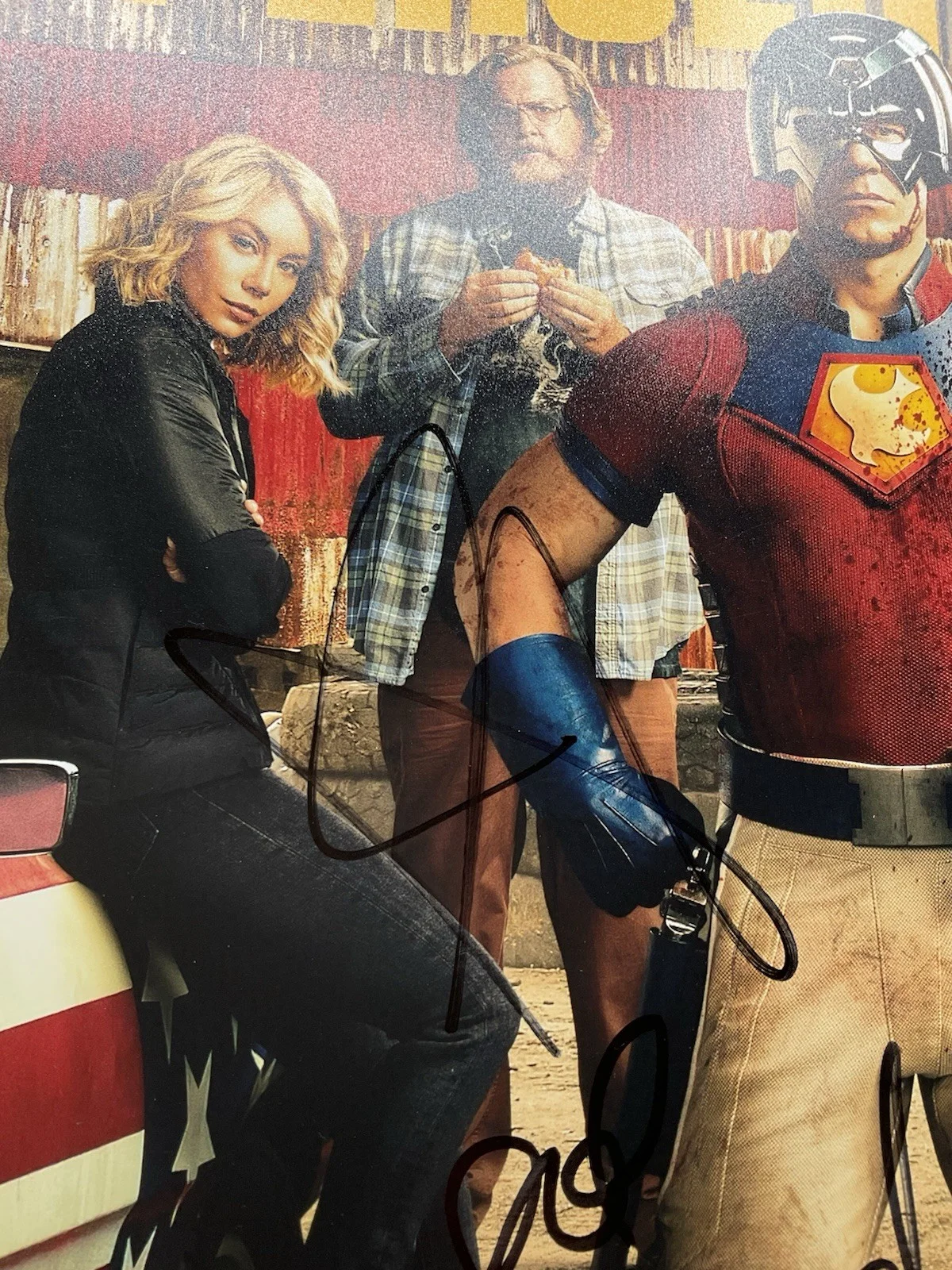 John Cena — Peacemaker signed 12x18 ACOA John Cena signed 12x18 Freddie Stroma signed photo, image 2