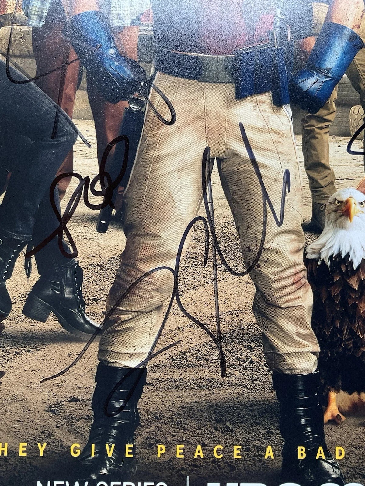 John Cena — Peacemaker signed 12x18 ACOA John Cena signed 12x18 Freddie Stroma signed photo, image 4
