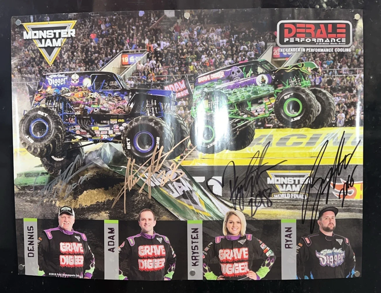 Grave digger team signed Autograph poster memorabilia 24” x 18”, image 2