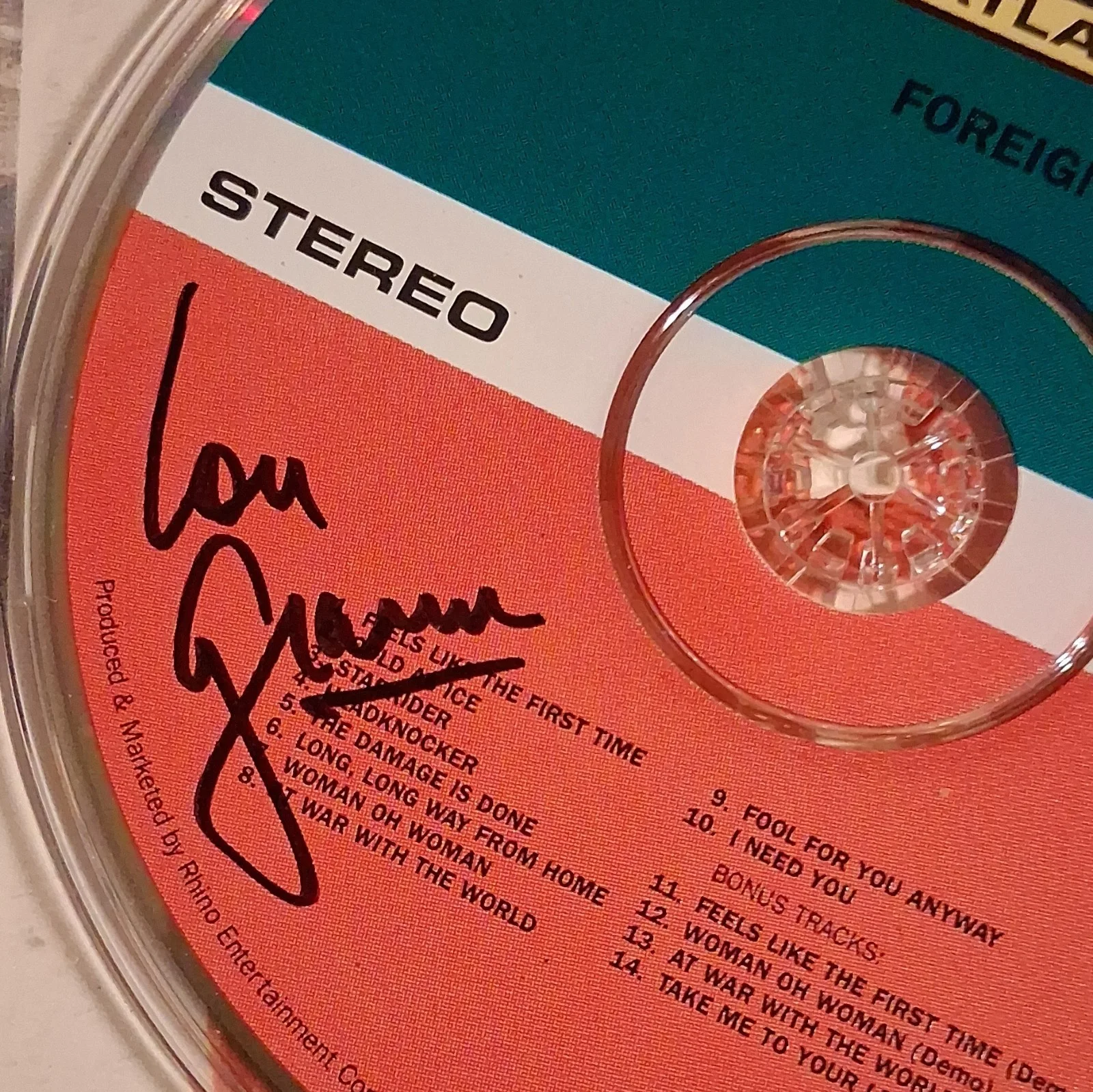 Foreigner Foreigner Signed Music CD & Cover Booklet signed by Lou Gramm, image 2