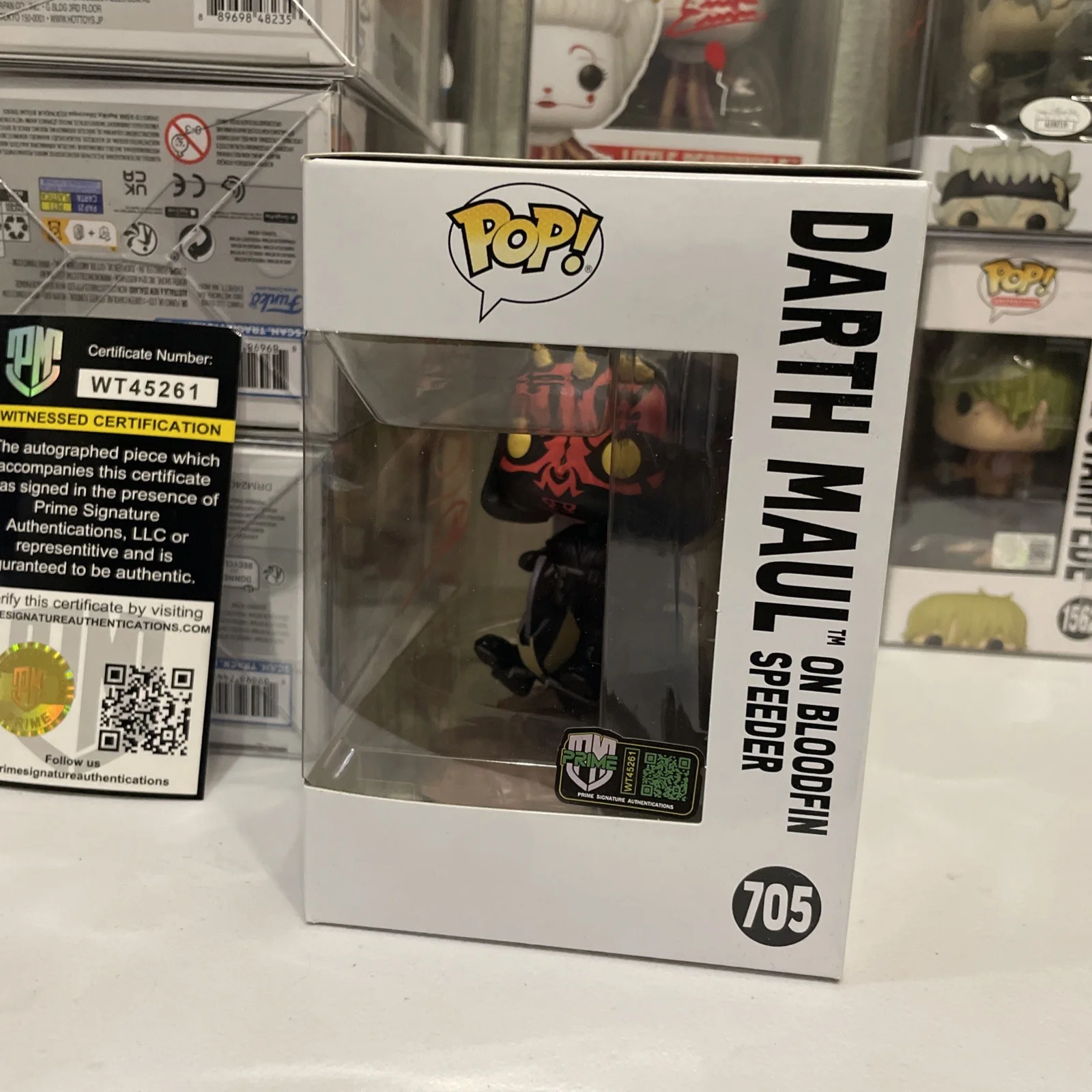 Ray Park — RAY PARK Signed Funko POP #705 DARTH MAUL on Bloodfin Speeder authenticated, image 4