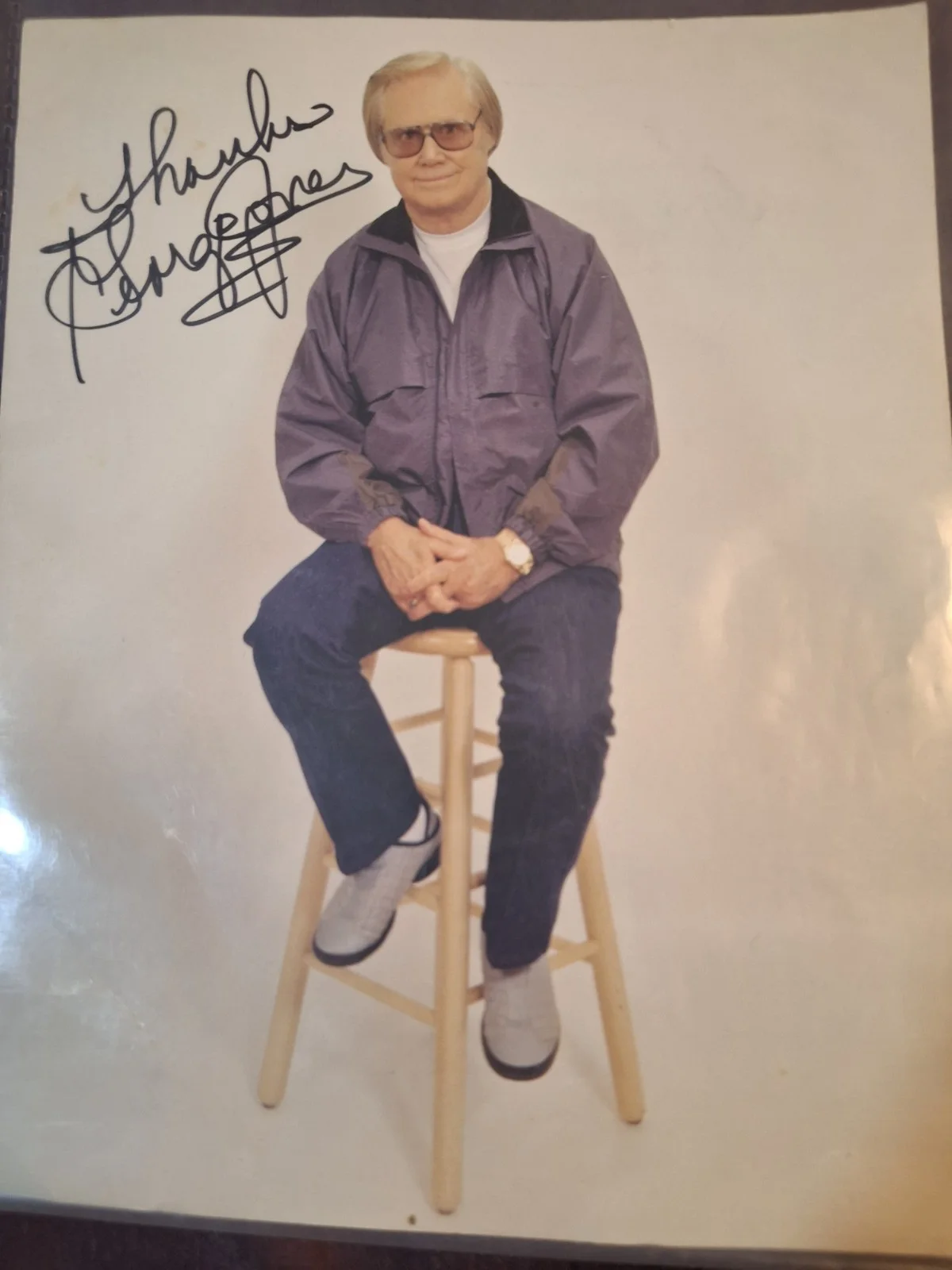 George Jones ORIGINAL signed lot River Woods VIP passes dollar bill, 8X10 Possum, image 3
