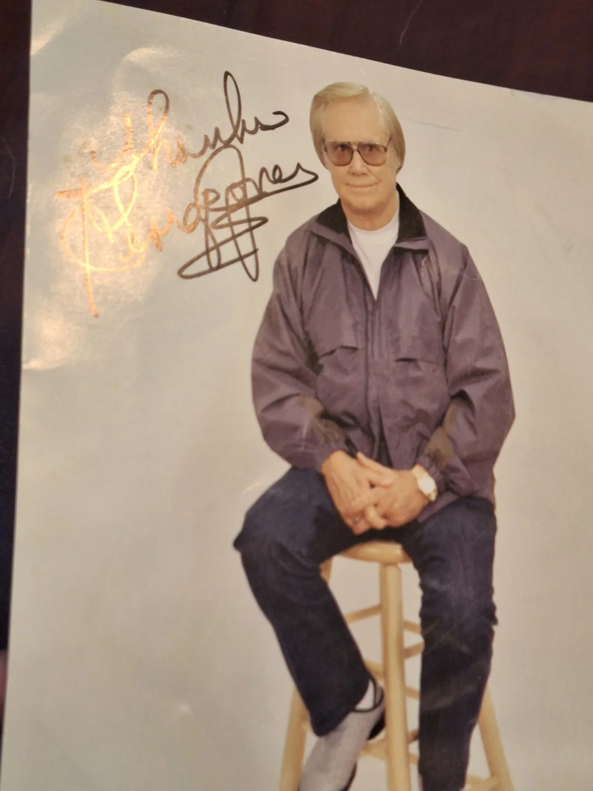 George Jones ORIGINAL signed lot River Woods VIP passes dollar bill, 8X10 Possum, image 5