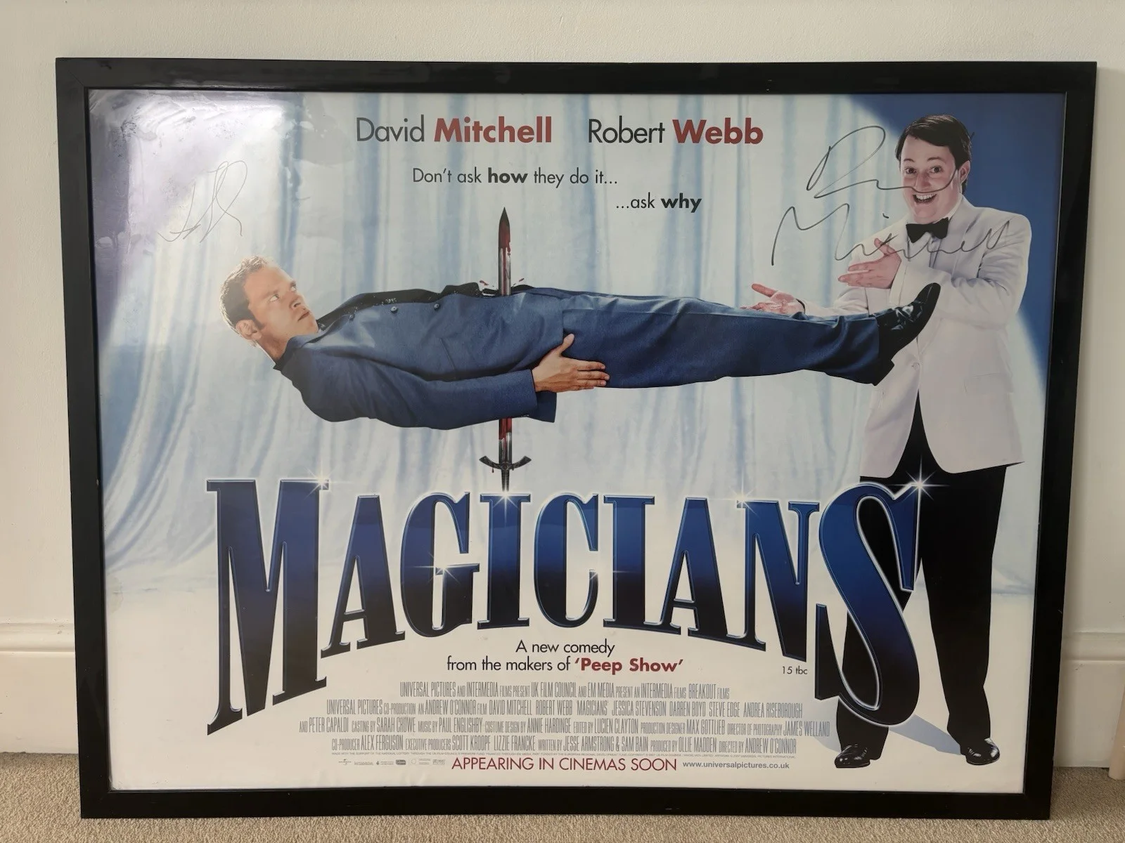 Magicians Framed Signed Cinema Poster David Mitchell Robert Webb, image 2