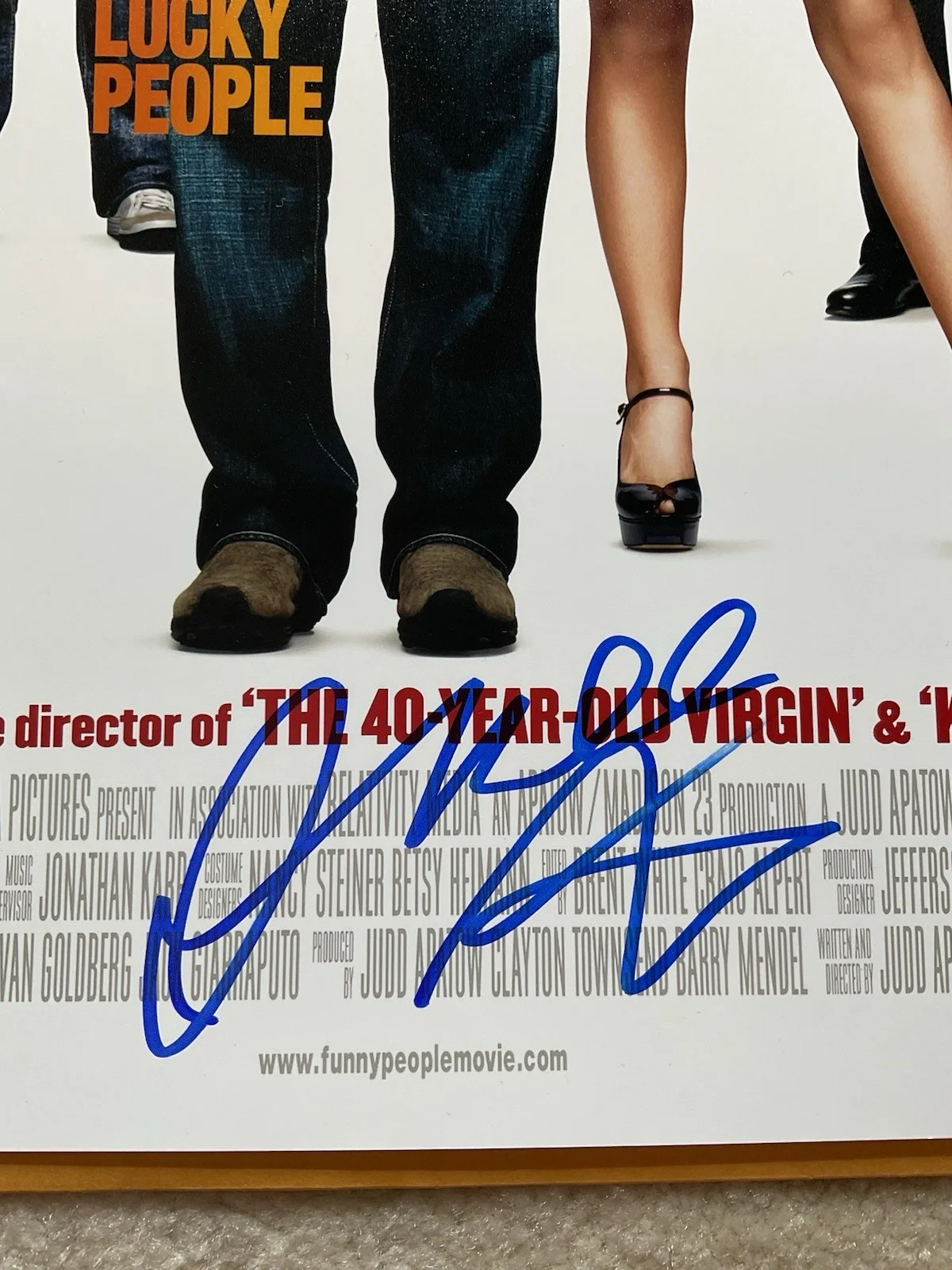 Judd Apatow — Judd Apatow signed 12x18 SWAU Funny People signed photo Adam Sandler photo auto, изображение 2