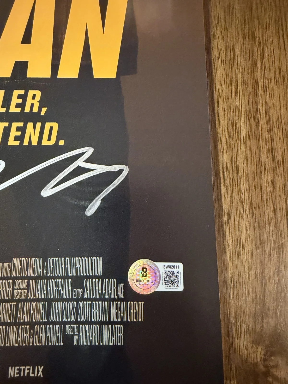 Richard Linklater ‘Hit Man’ Director Signed 12x18 Photo Beckett Certified, image 2