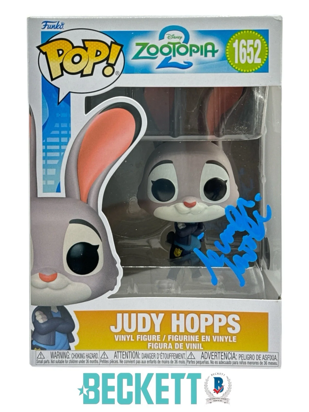 Ginnifer Goodwin — Ginnifer Goodwin Autograph Signed Zootopia 2 Judy Hopps Funko Pop Beckett COA