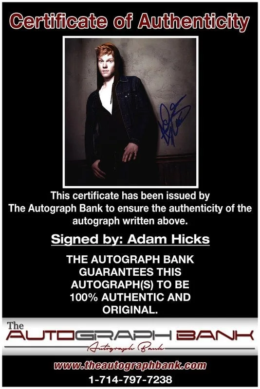 Adam Hicks — Adam Hicks authentic signed celebrity 8x10 photo W/Cert Autographed D4, image 2