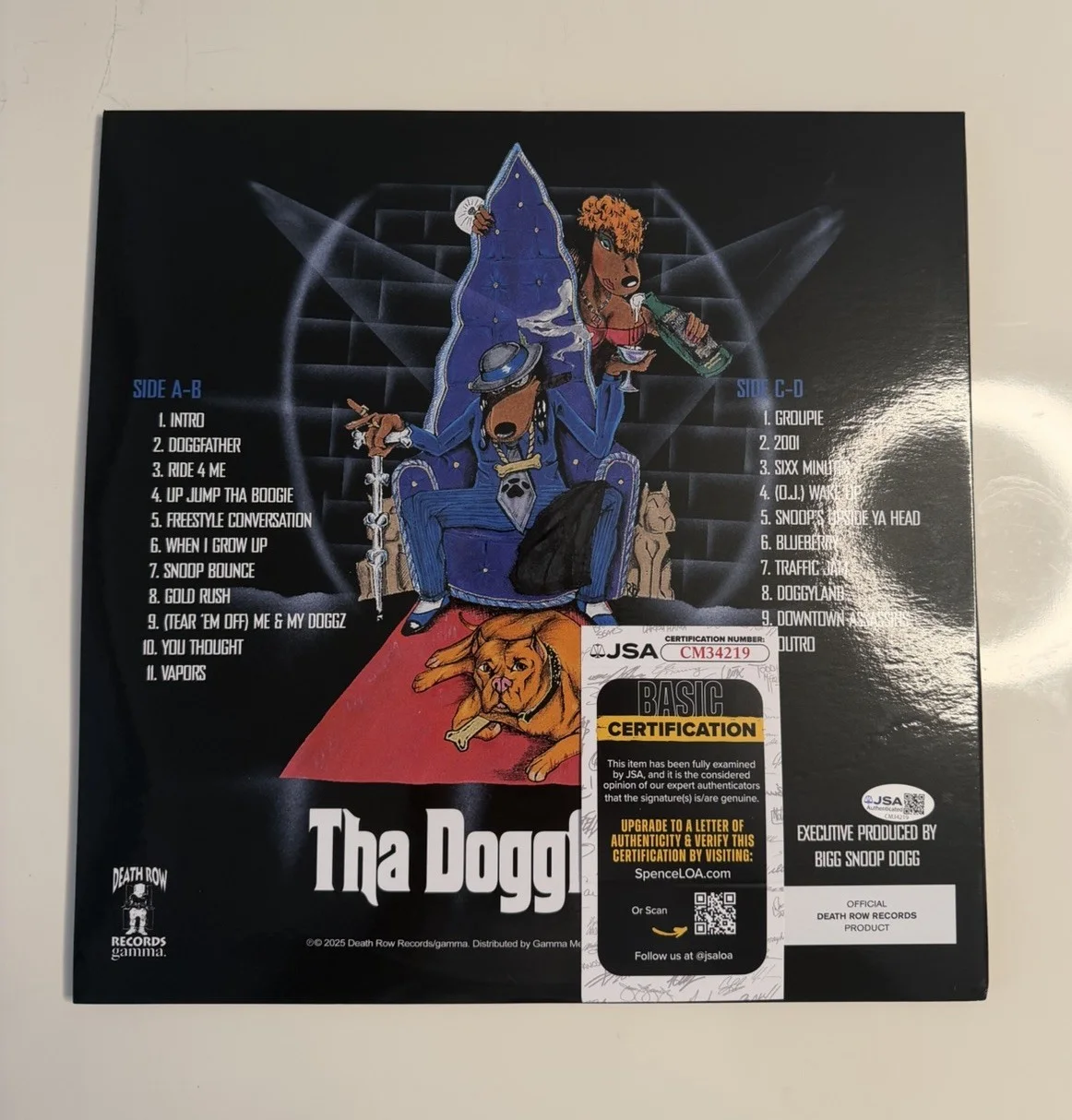Snoop Dogg Rapper Autographed The Doggfather Vinyl Record Death Row JSA COA, image 2