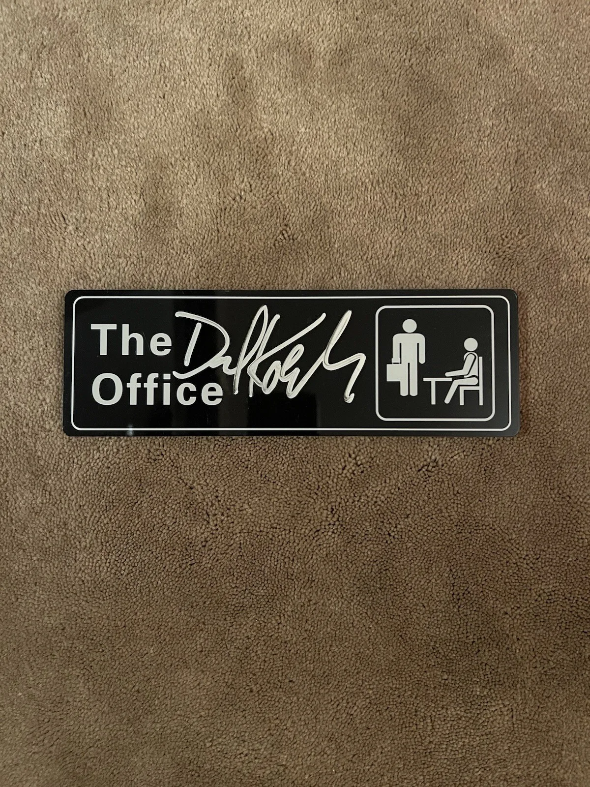 David Koechner Autographed Office Door Plaque Sign Proof, image 3