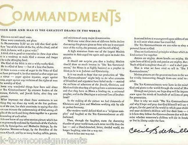 Cecil B. DeMille Ten Commandments Movie Director Autograph Signed Letter w/ Book, image 5