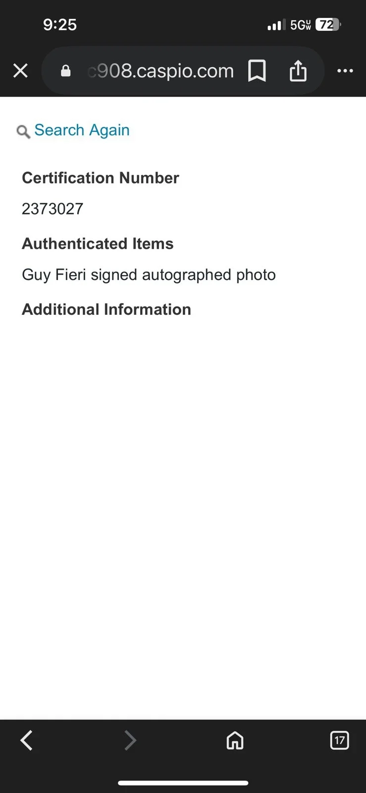 Guy Fieri Signed 8x10 With COA, image 3