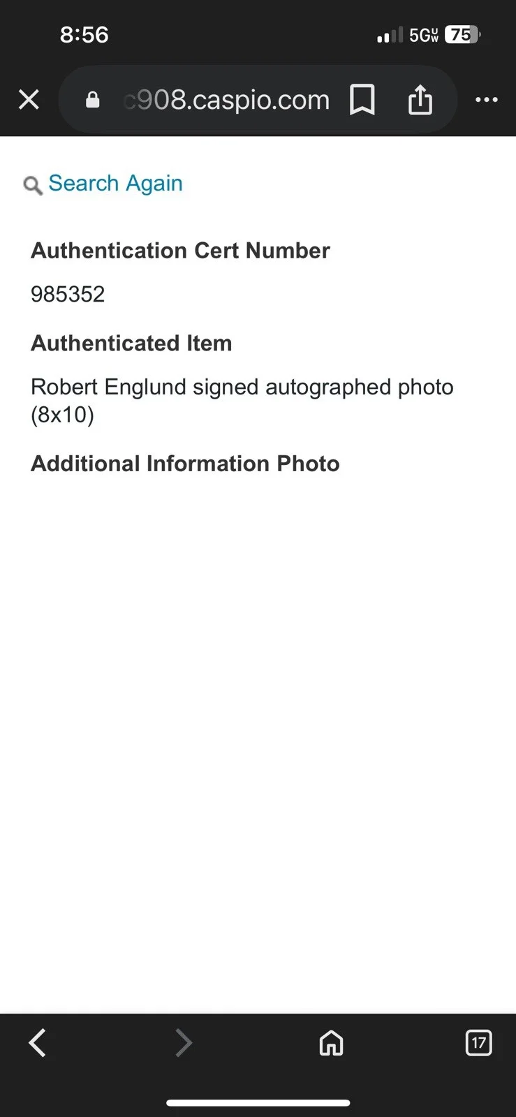 Robert Englund Signed Autographed Freddy 8x10 with COA Freddy Krueger, image 3