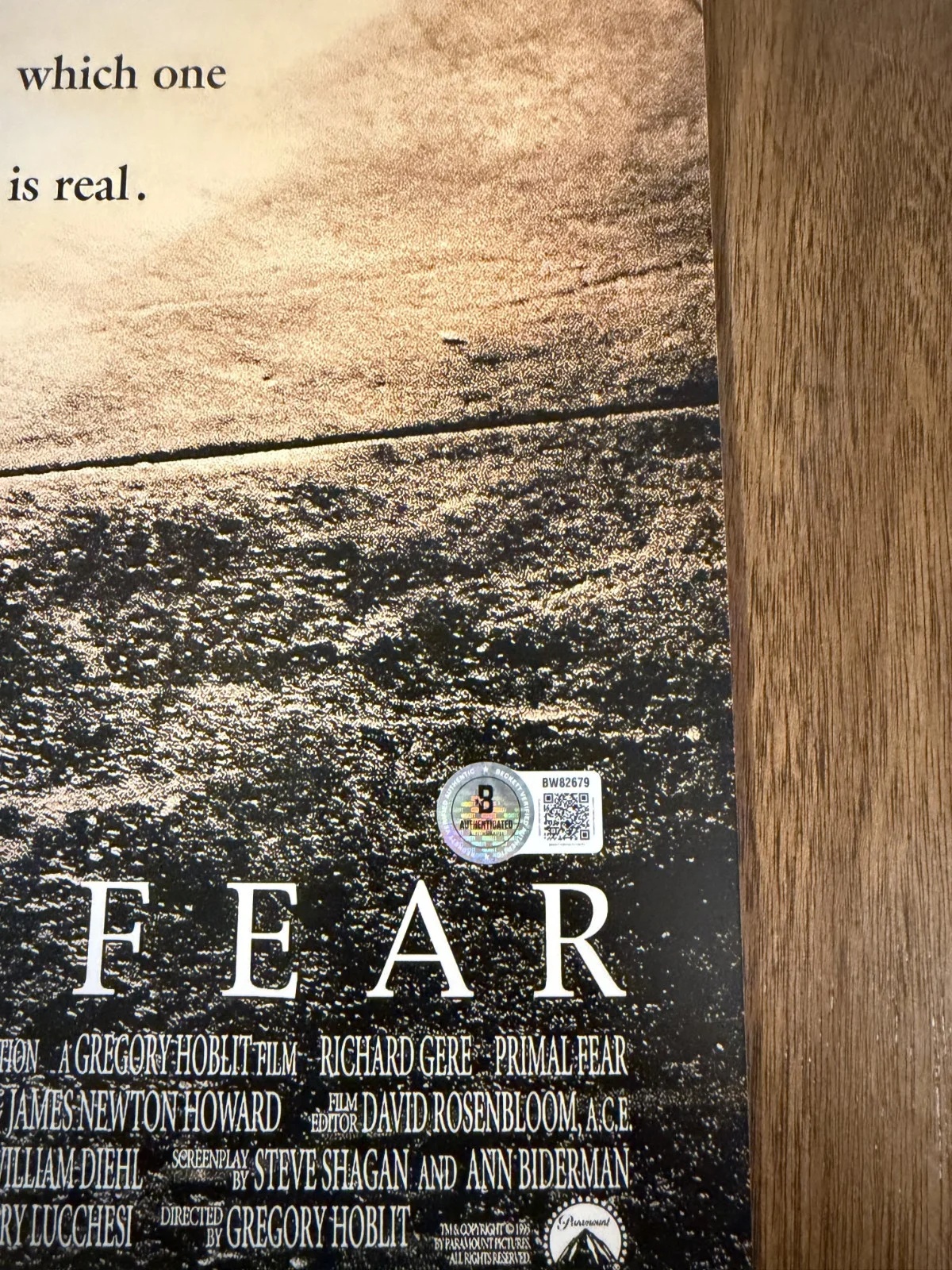 Edward Norton ‘Primal Fear' Signed 12x18 Photo 'Aaron' Beckett Roy, изображение 2