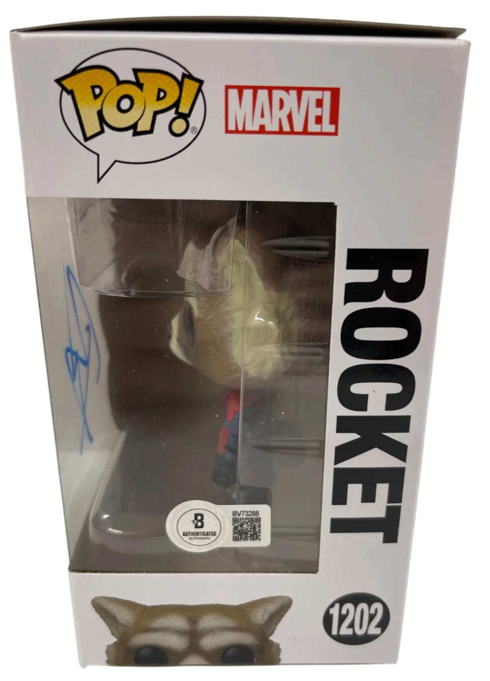 BRADLEY COOPER — Bradley Cooper Signed Funko 1202 Rocket Guardians of the Galaxy Auto Beckett, изображение 2