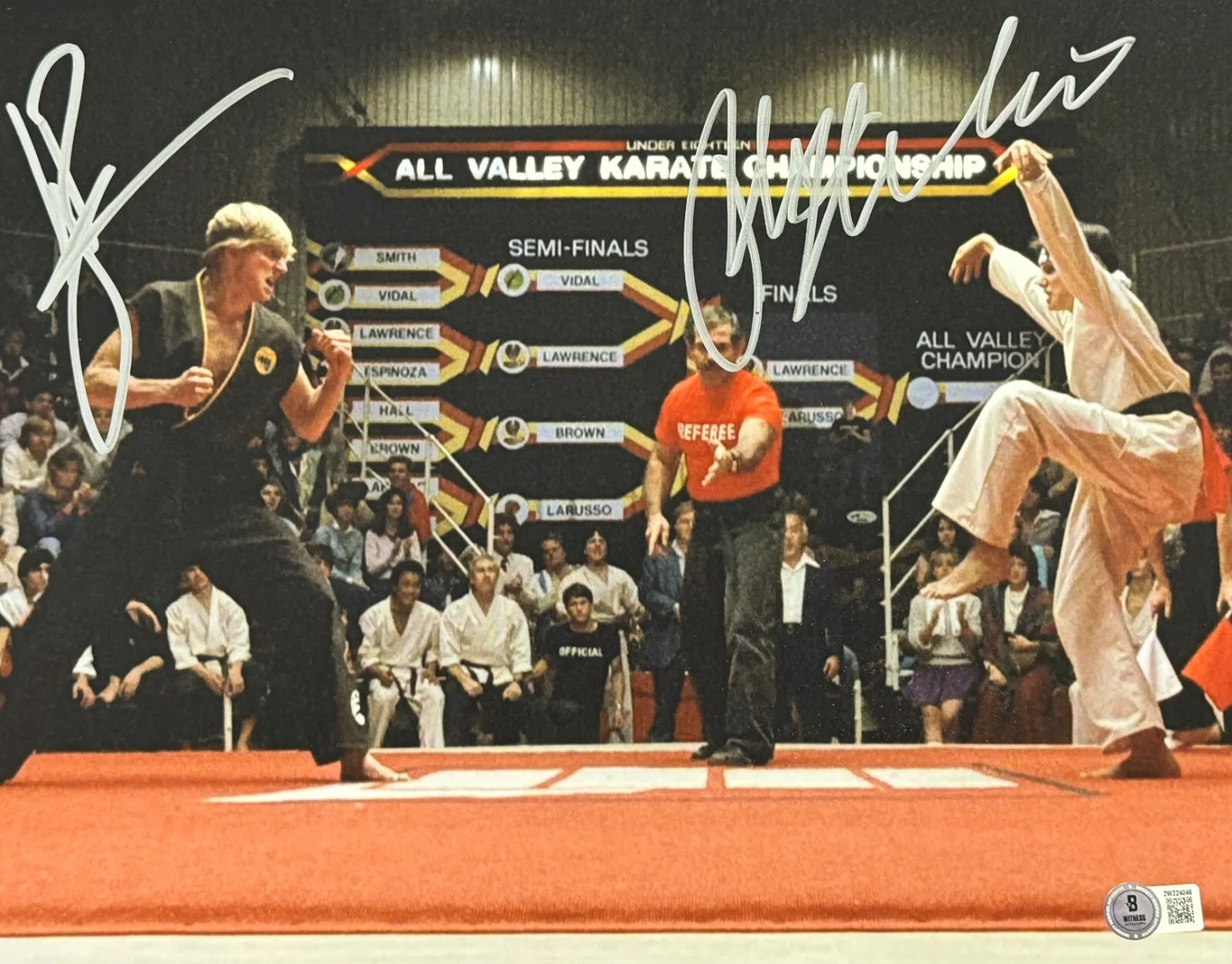 RALPH MACCHIO — Ralph Macchio William Zabka Signed 11x14 Photo Cobra Kai Karate Kid Beckett