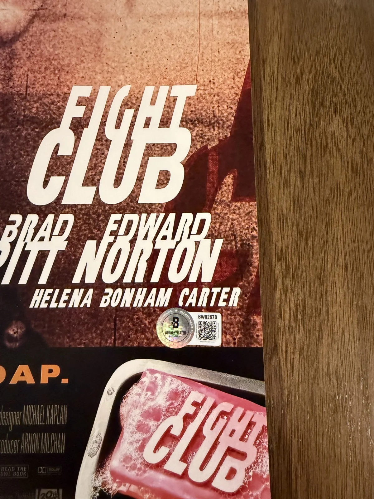 Edward Norton ‘Fight Club' Signed 12x18 Photo 'Narrator' Beckett, изображение 2