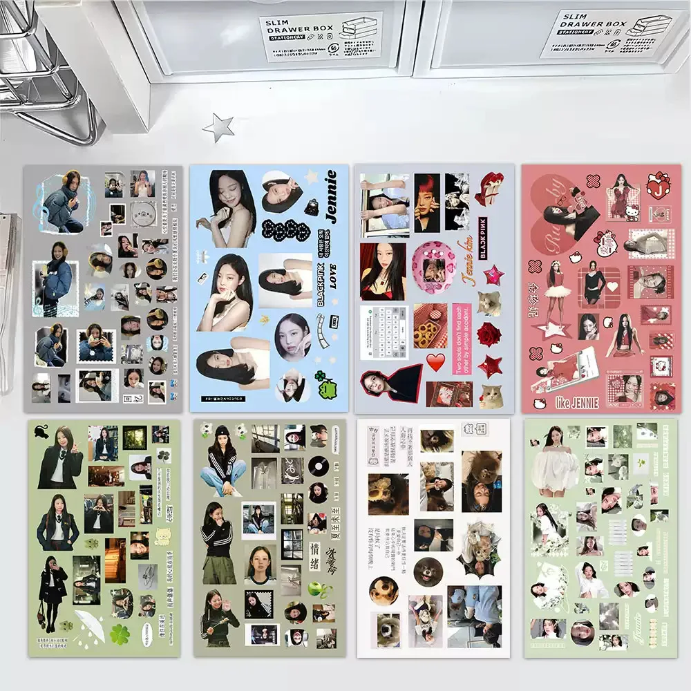 24pc Jennie collage Jin Jenny Korean ins desktop notebook diy waterproof sticker, изображение 3