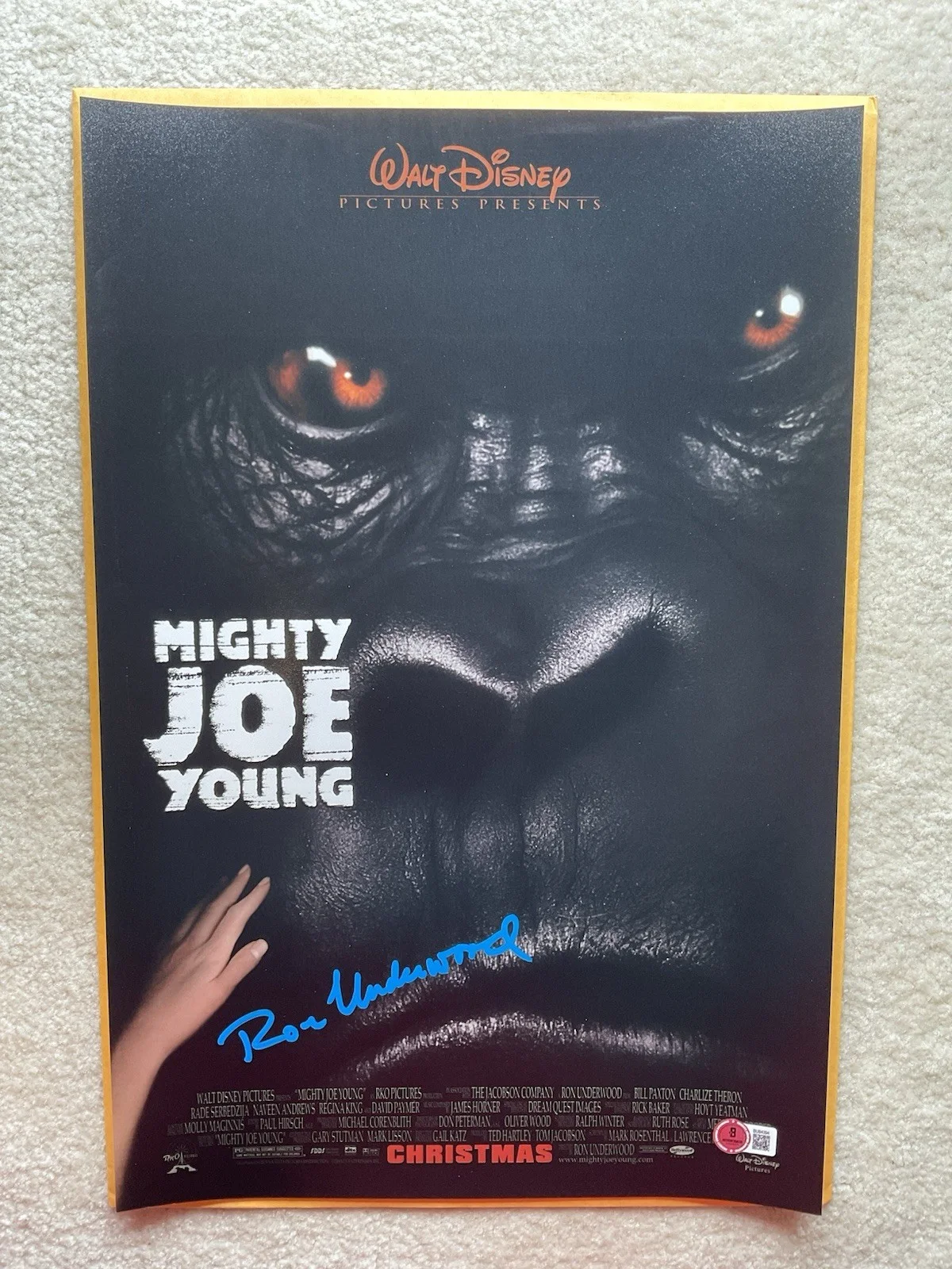 Ron Underwood — Ron Underwood signed photo BAS Mighty Joe Young signed 12x18 Director Disney