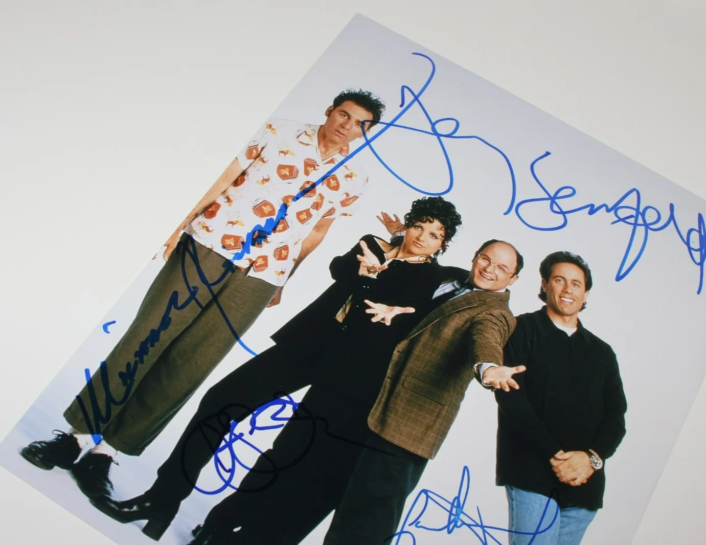 Larry David — SEINFELD CAST SIGNED 11x14 PHOTO x4 JERRY JULIA MICHAEL RICHARDS BECKETT COA, изображение 3