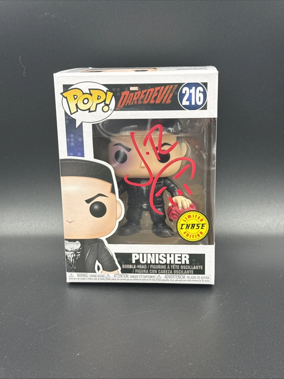 JON BERNTHAL — JON BERNTHAL SIGNED THE PUNISHER CHASE FUNKO 216 SKETCH AUTOGRAPH DAREDEVIL BAS