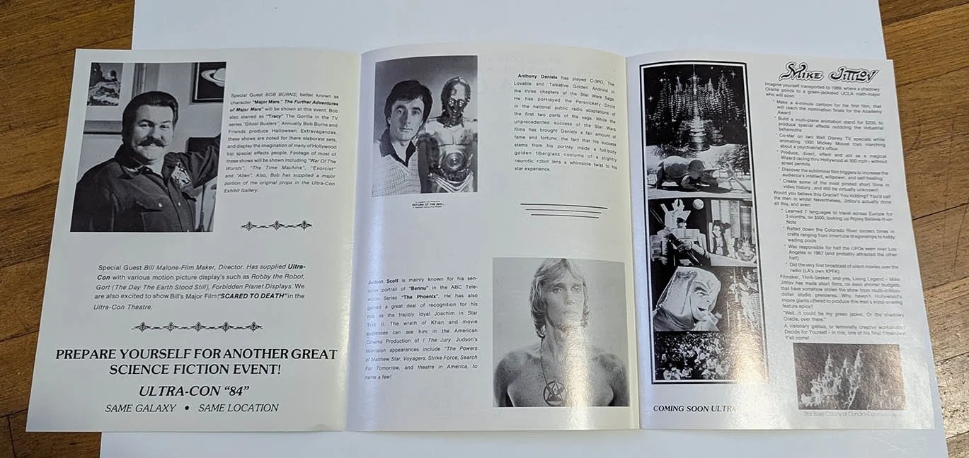 Anthony Daniels — Star Wars 1983 UltraCon Program Anthony Daniels Signed Card Autograph Photo, image 4