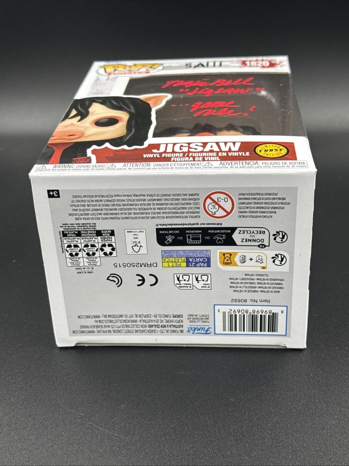 TOBIN BELL — TOBIN BELL SIGNED SAW JIGSAW CHASE FUNKO POP #1820 BECKETT WITNESS “GAME OVER”, изображение 5