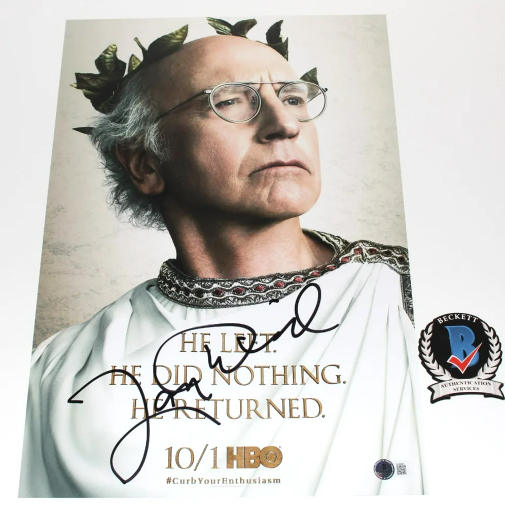 Larry David — LARRY DAVID SIGNED CURB YOUR ENTHUSIASM 12x18 SHOW PHOTO POSTER BECKETT COA HBO