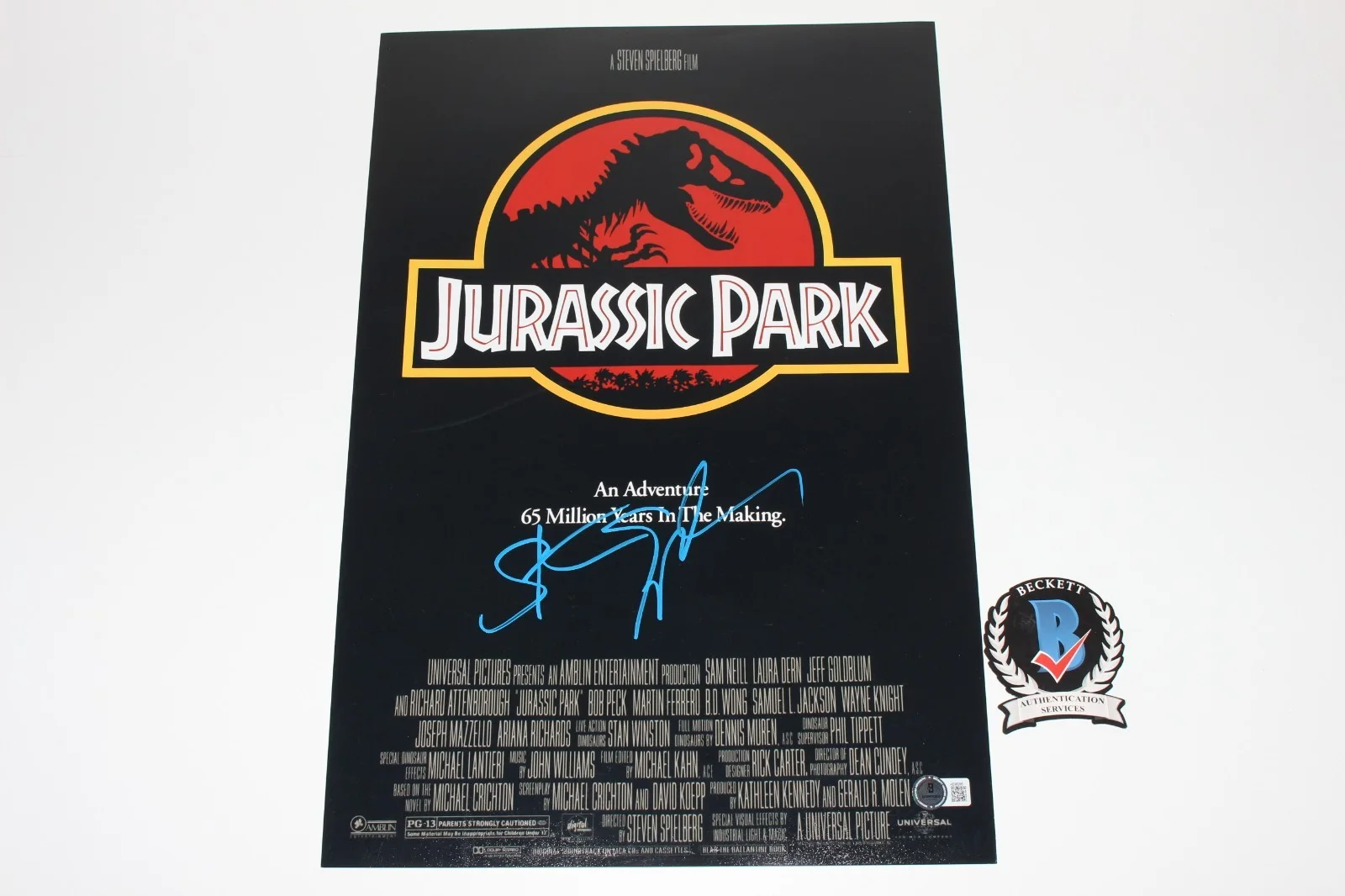 Steven Spielberg — STEVEN SPIELBERG SIGNED JURASSIC PARK 12x18 MOVIE POSTER BECKETT COA AUTOGRAPH, изображение 4