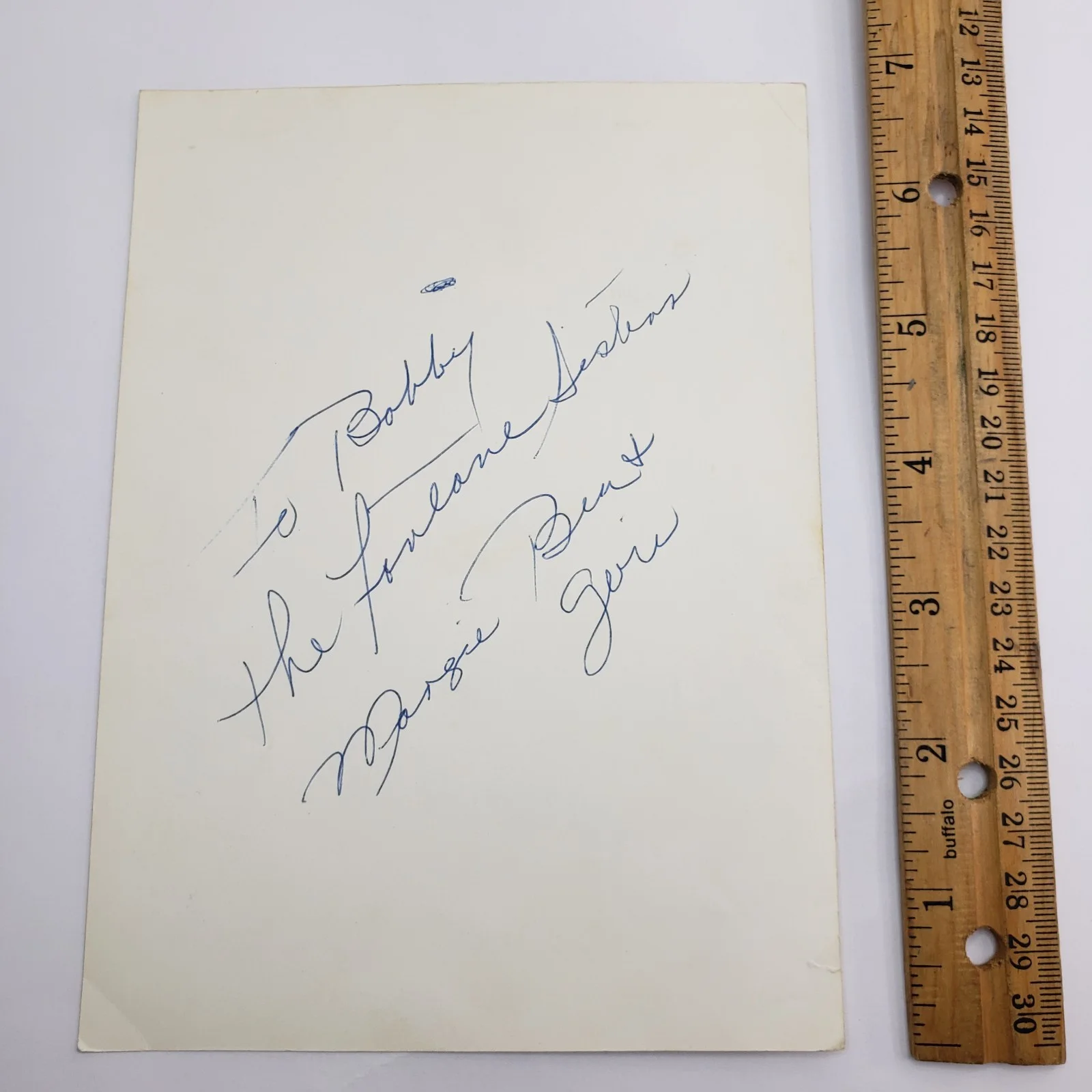 Fontane Sisters — THE FONTANE SISTERS 5"x7" Authentic Photo and Signatures on Back 1940s, image 4