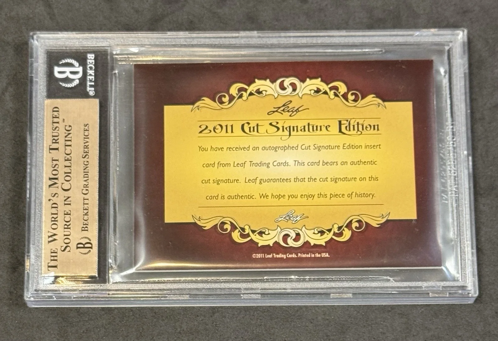 2011 Leaf Cut Signature Edition SAMMY DAVIS JR. Auto Beckett Auth. Rat Pack 8/10, image 2