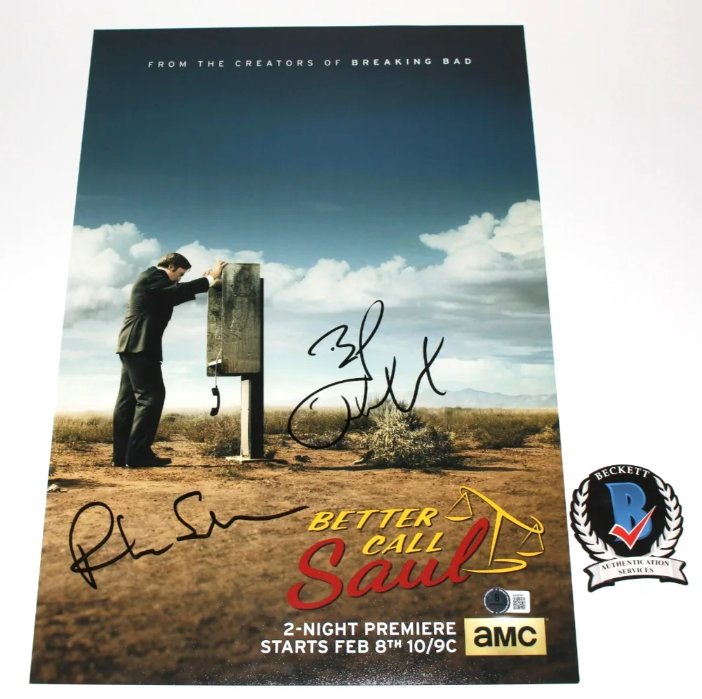 BOB ODENKIRK RHEA SEEHORN CAST SIGNED BETTER CALL SAUL 12x18 POSTER BECKETT COA, image 3