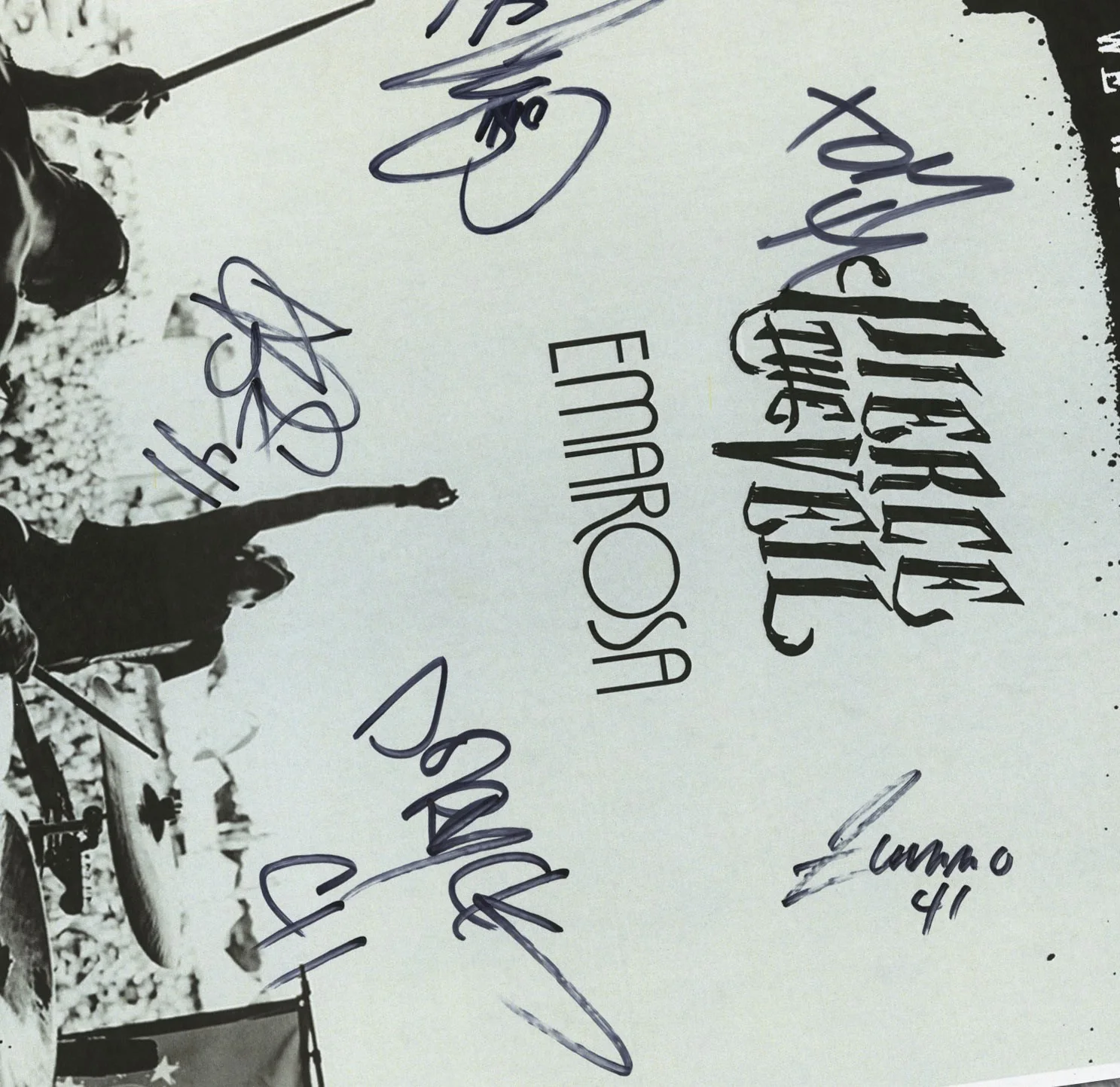 Sum 41 autographed concert poster Dave Baksh, Deryck Whibley, Tom Thacker, Cone, изображение 2
