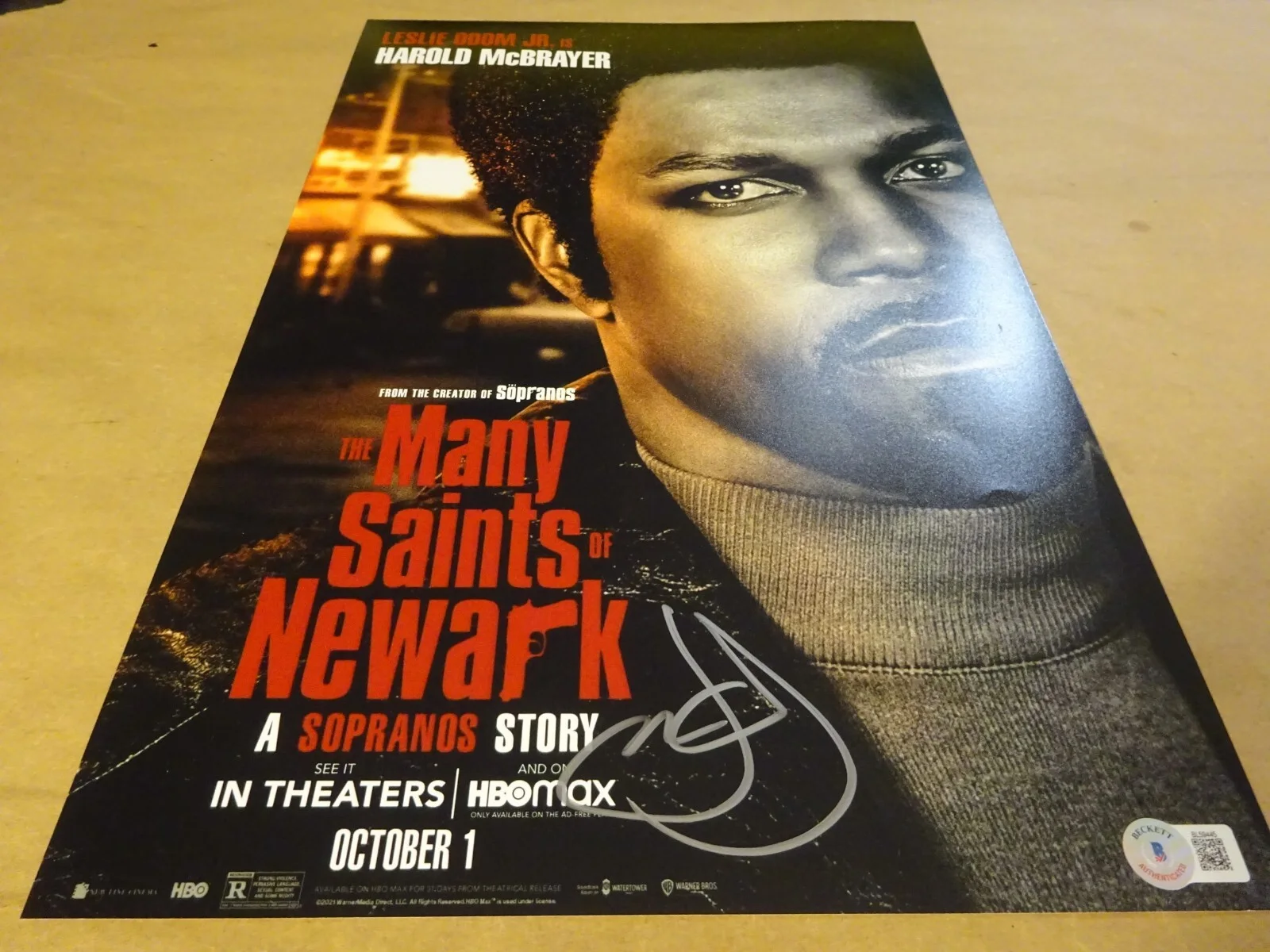 Leslie Odom Jr — Signed Leslie Odom Jr. Autographed Many Saints Of Newark 11"x17" Photo BAS COA, изображение 2