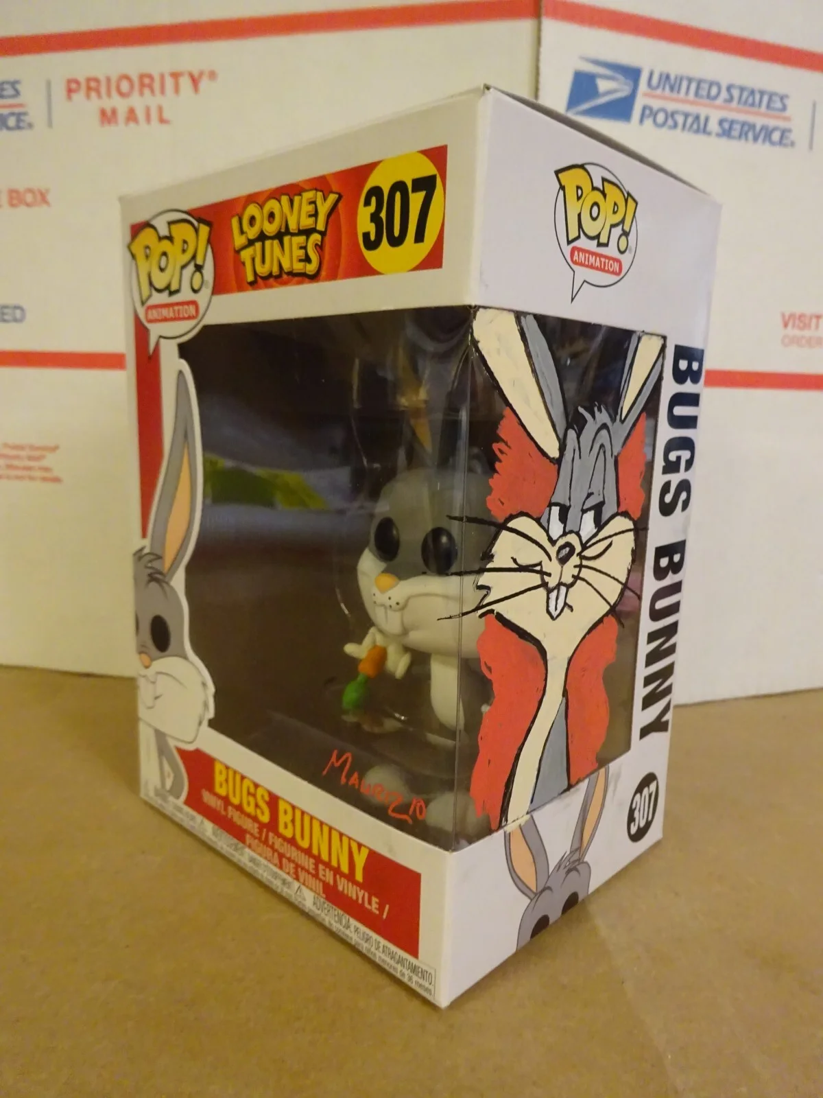 Richard Maurizio — Richard Maurizio Signed & Sketched Looney Tunes Bugs Bunny Funko Pop