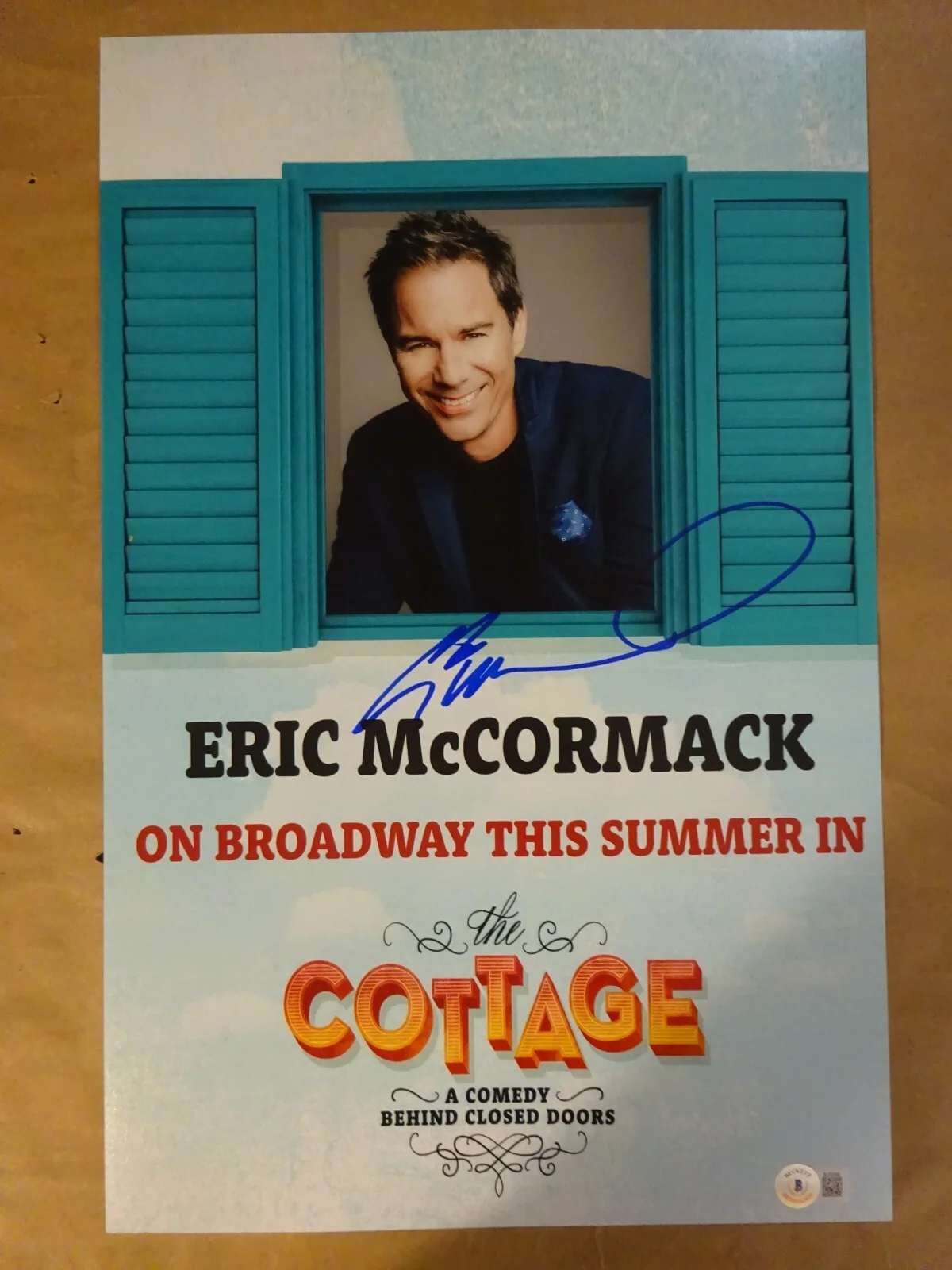 Eric McCormack — Signed Eric McCormack Autographed Broadway The Cottage 11"x17" Photo BAS COA