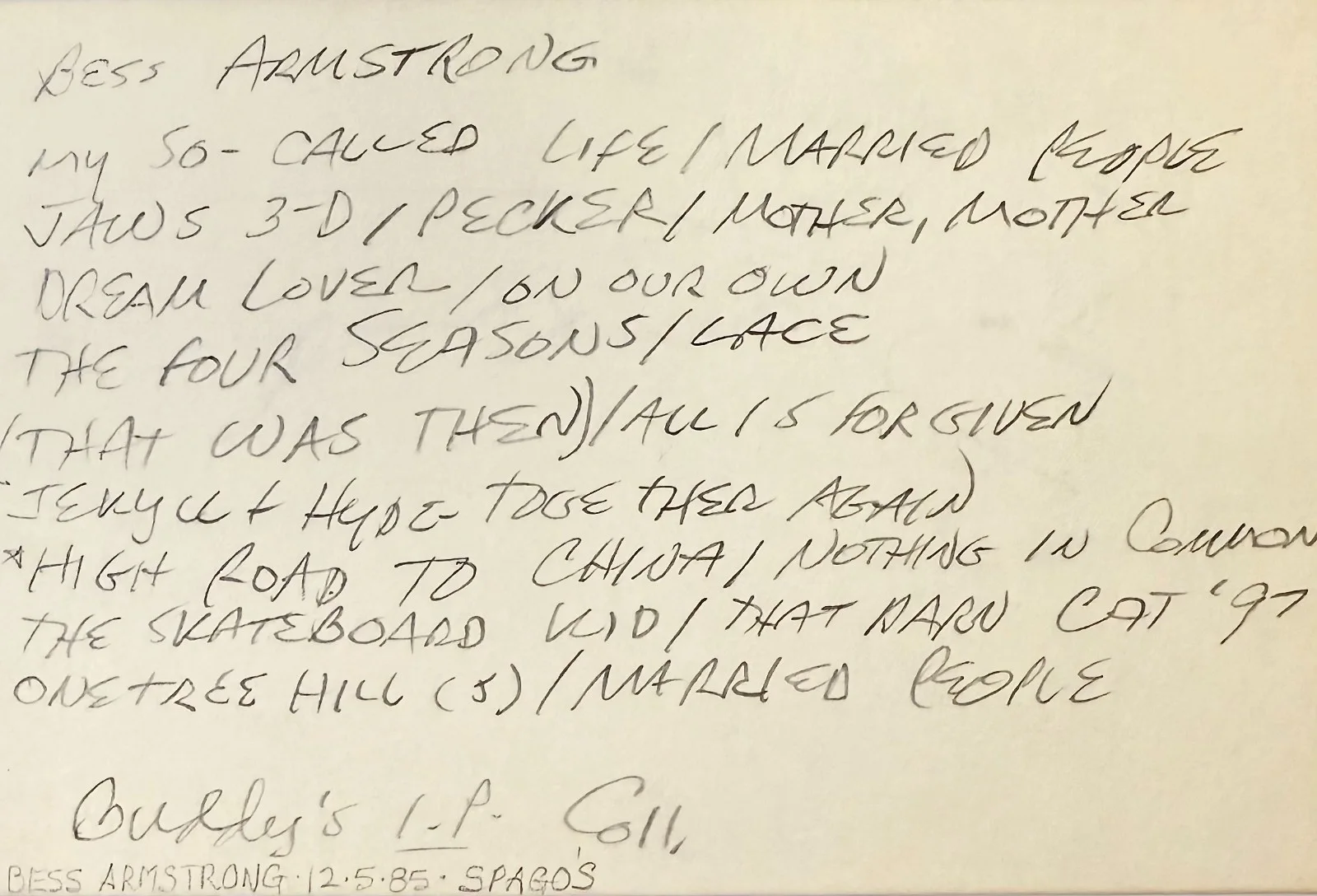Bess Armstrong — BESS ARMSTRONG Signed Autographed 4"x 6" INDEX CARD High Road to China JAWS 3-D, image 2