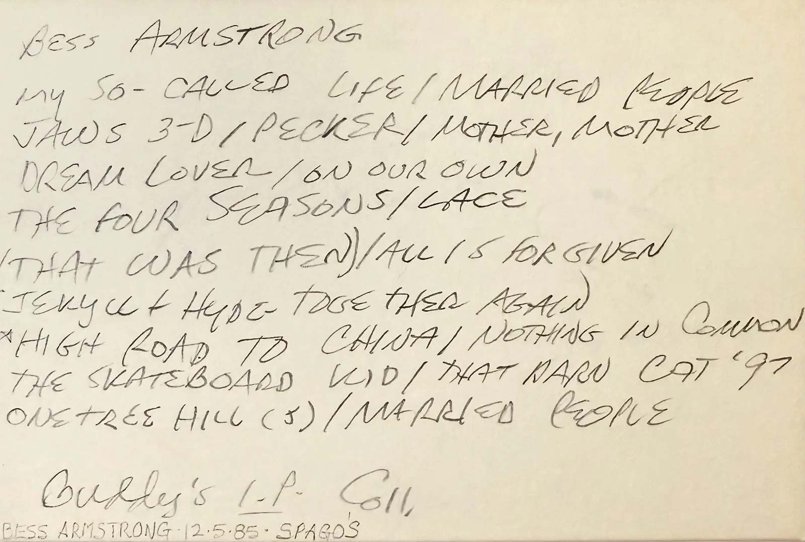 Bess Armstrong — BESS ARMSTRONG Signed Autographed 4"x 6" INDEX CARD High Road to China JAWS 3-D, image 4