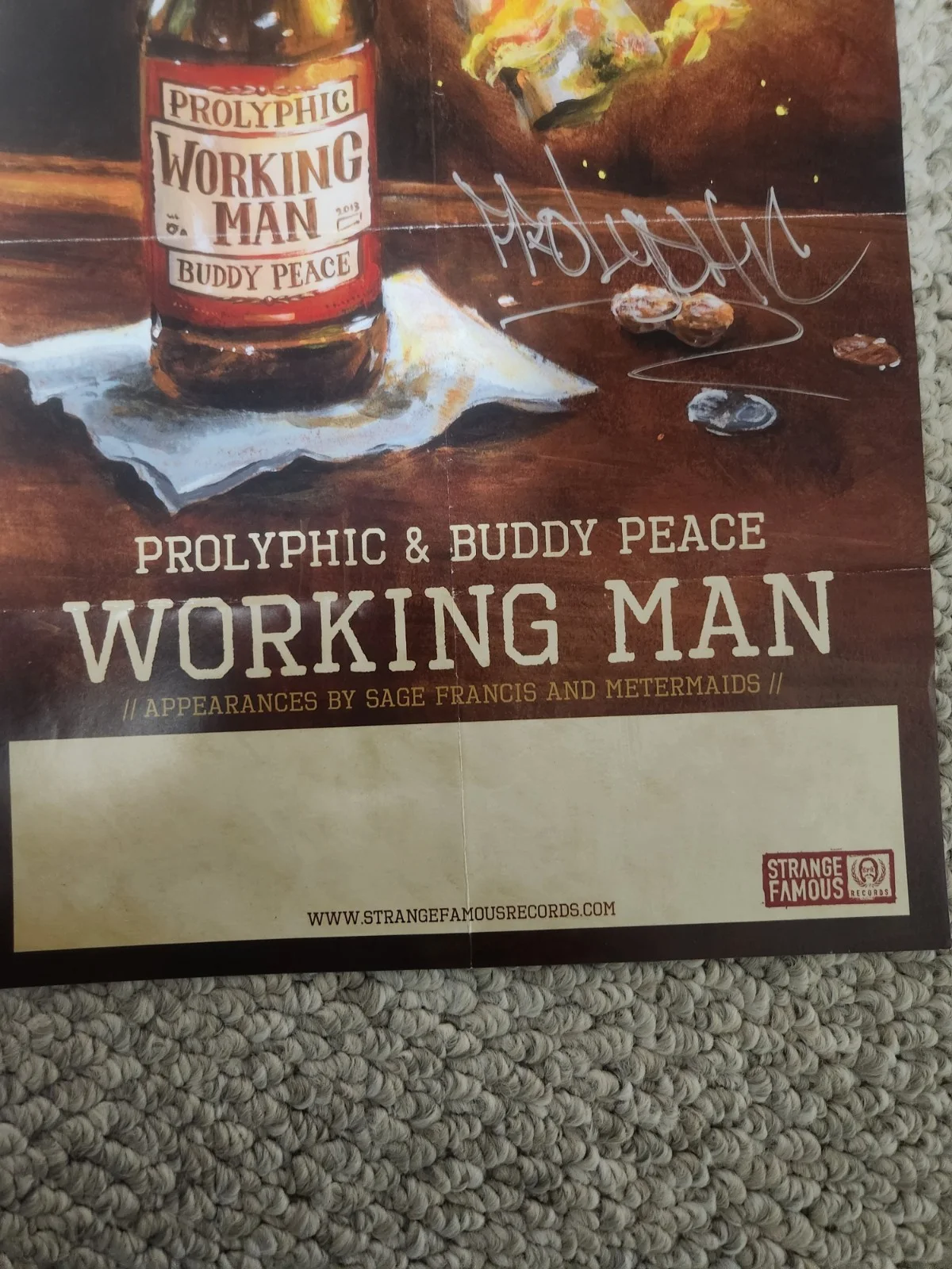 Prolyphic & Buddy Peace "Working Man" Signed Original Music Poster, image 5