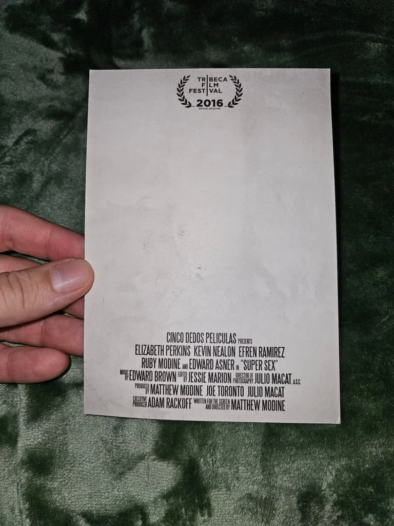 MATTHEW MODINES Signed SUPER SEX Film POST/ADVERTISEMENT CARD., изображение 2