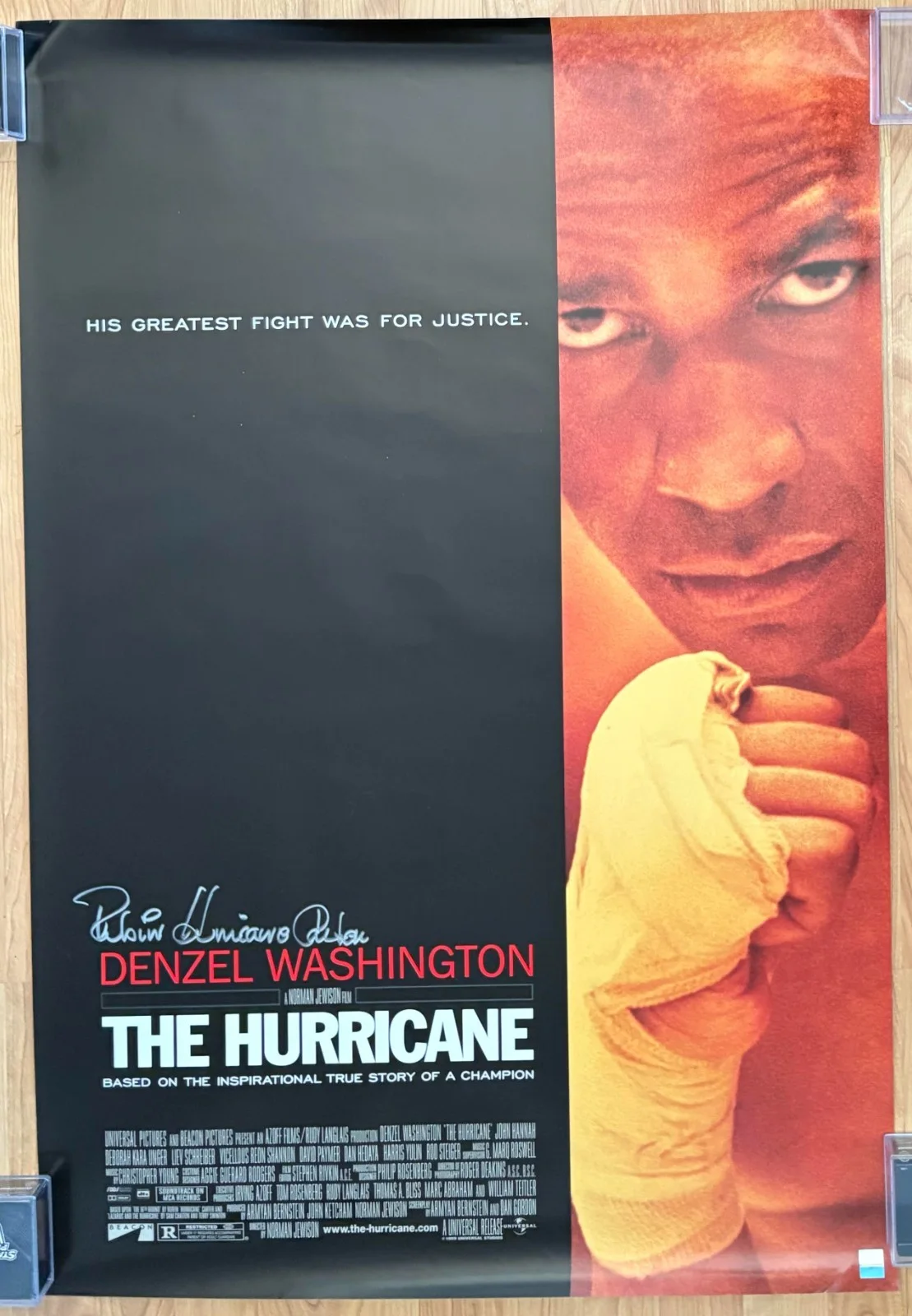 Rubin Hurricane Carter — Boxer Rubin Hurricane Carter Signed Autographed The Hurricane Movie Poster, image 2