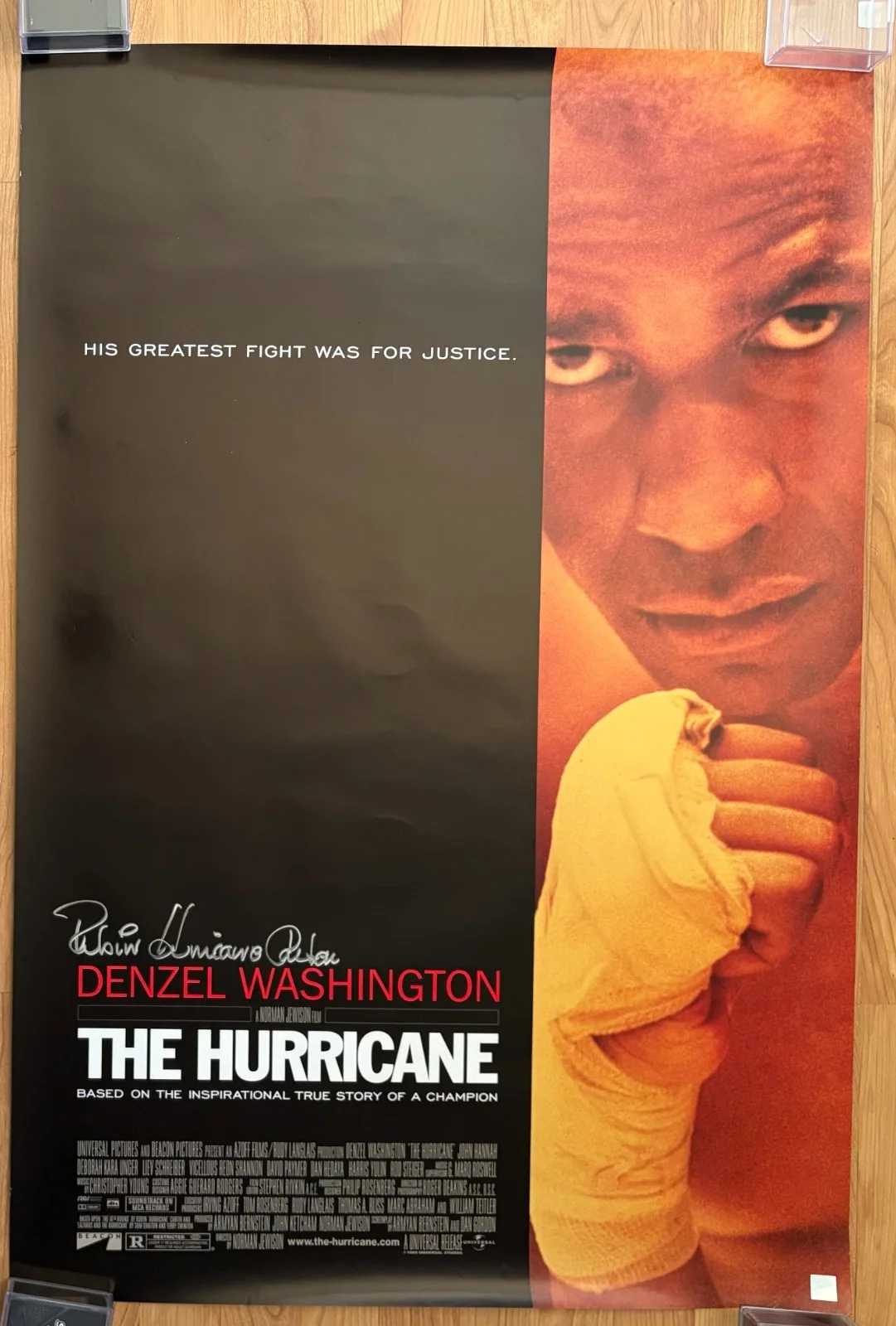 Rubin Hurricane Carter — Boxer Rubin Hurricane Carter Signed Autographed The Hurricane Movie Poster, image 3