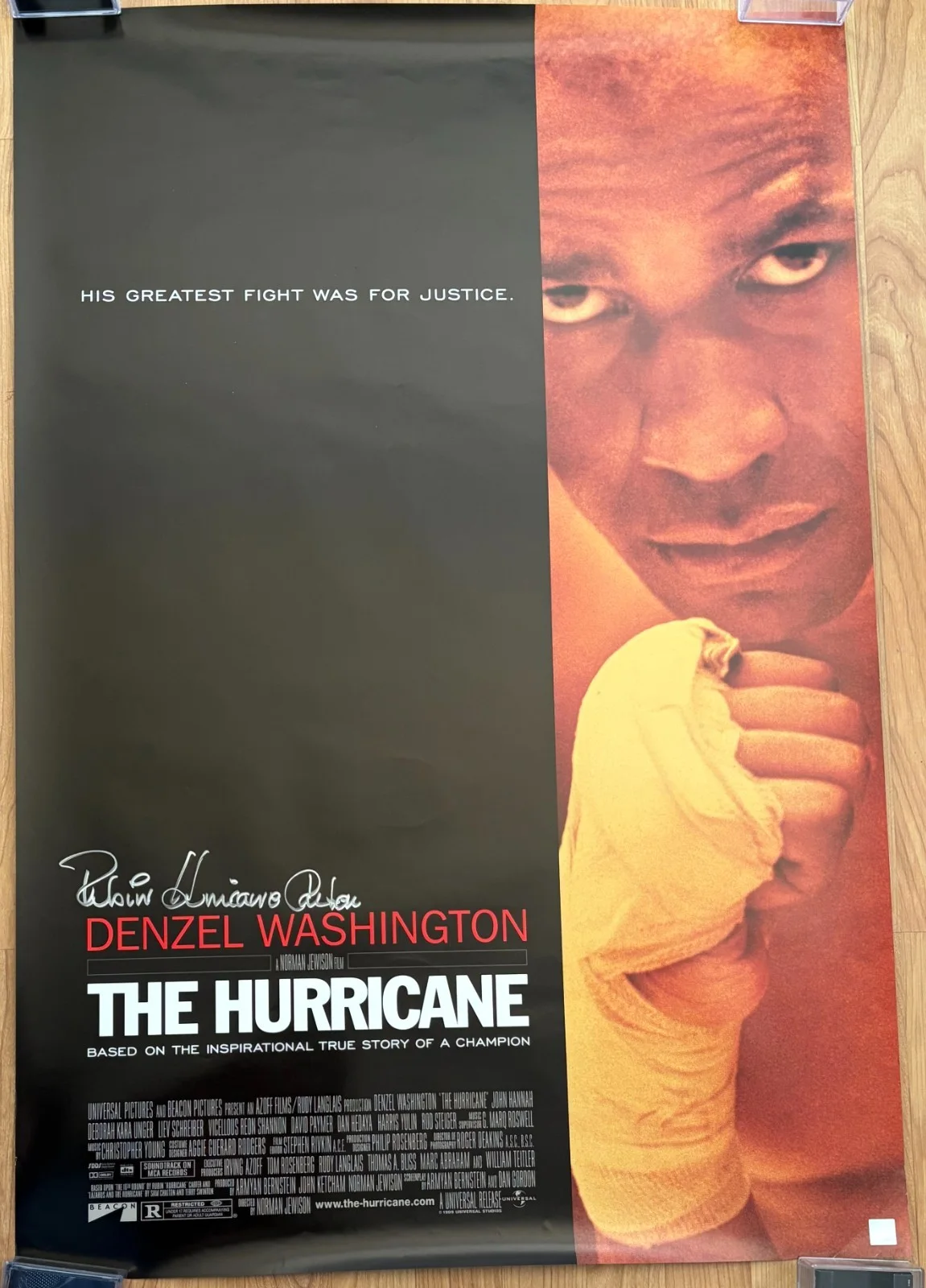 Rubin Hurricane Carter — Boxer Rubin Hurricane Carter Signed Autographed The Hurricane Movie Poster, image 4