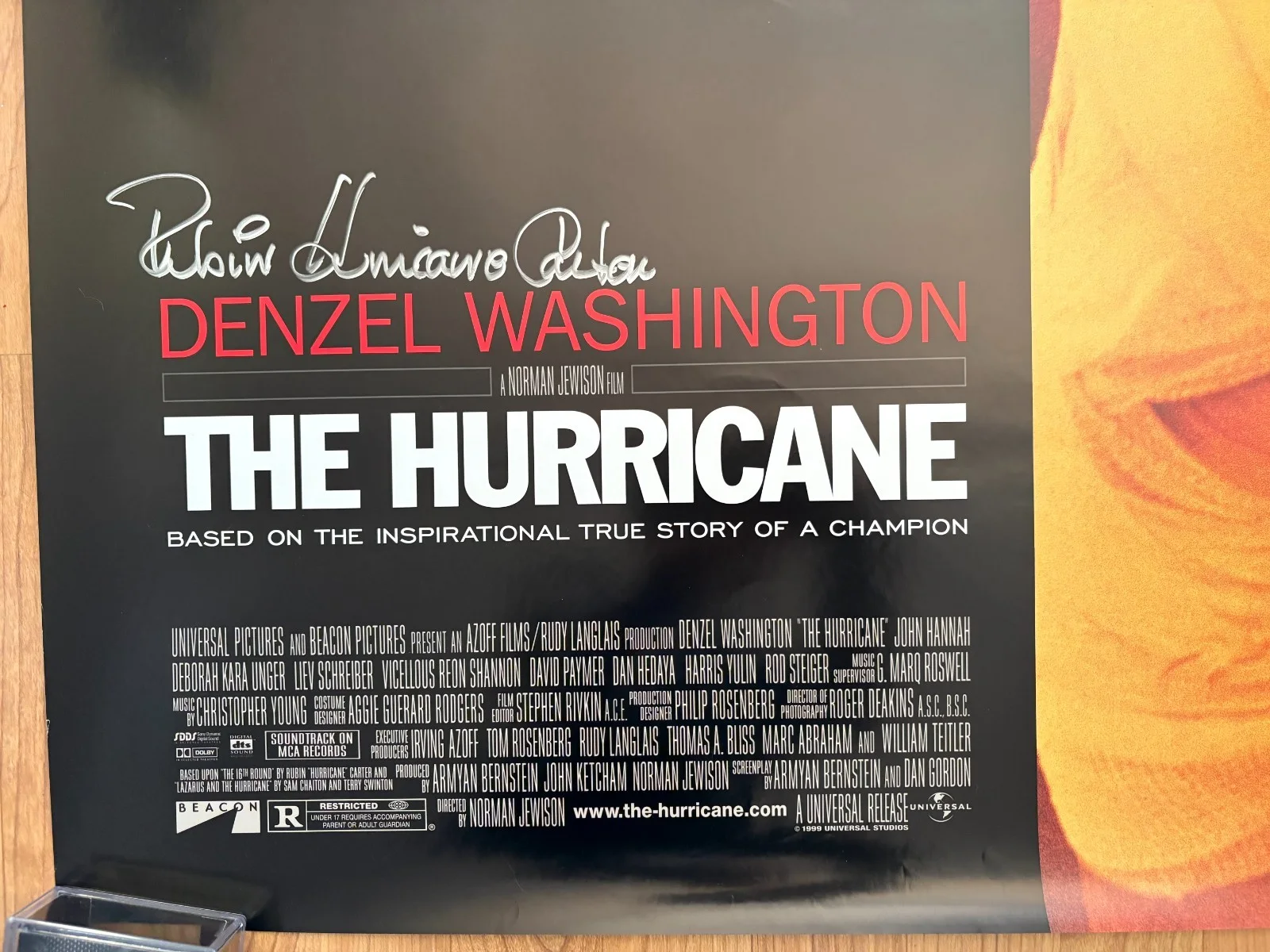 Rubin Hurricane Carter — Boxer Rubin Hurricane Carter Signed Autographed The Hurricane Movie Poster, image 5