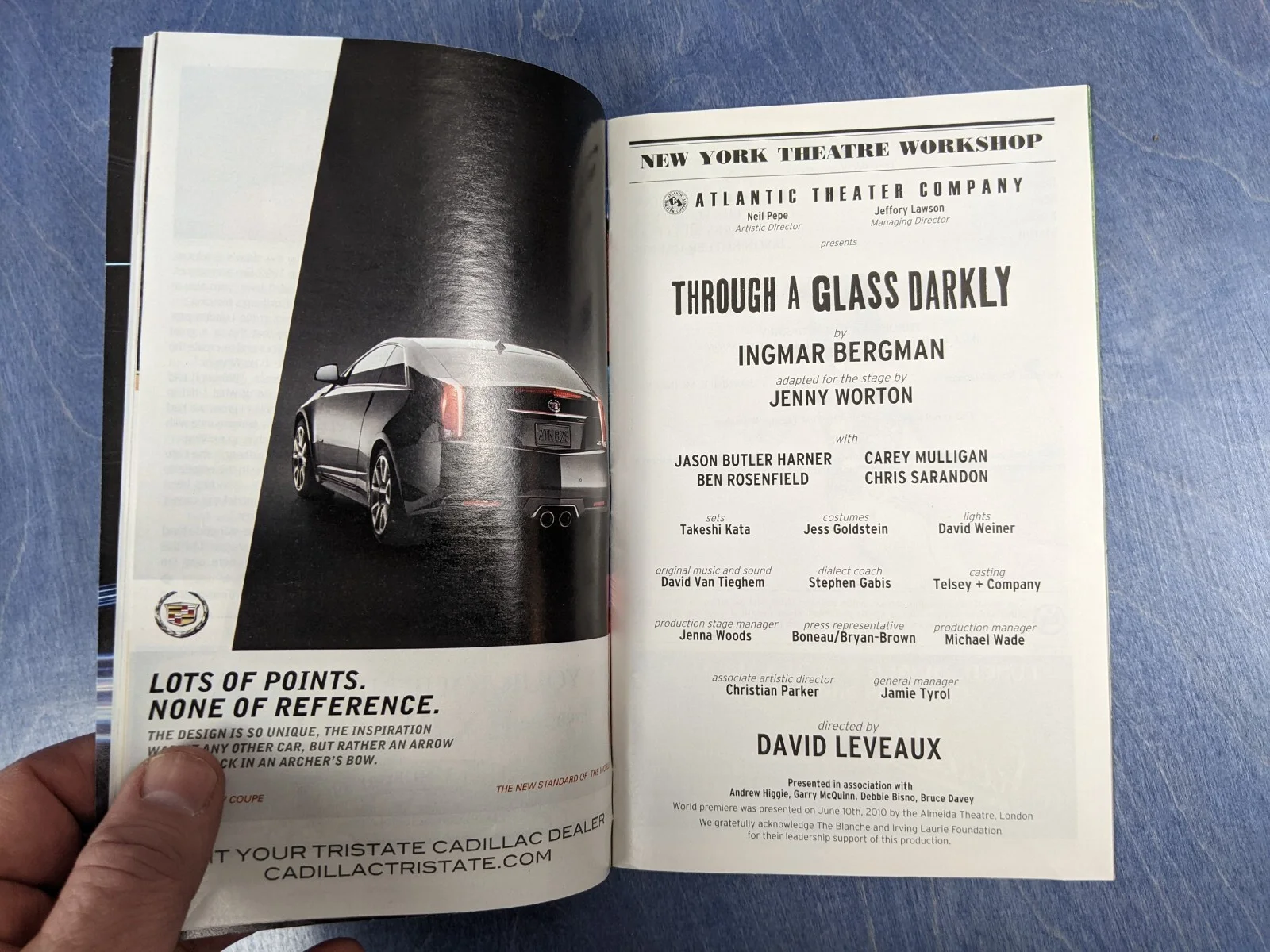 Carey Mulligan, Chris Sarandon, Ben Rosenfield, Jason Harner — Playbill Through a Glass Darkly Cast SIGNED Mulligan Sarandon New York Theater, изображение 4