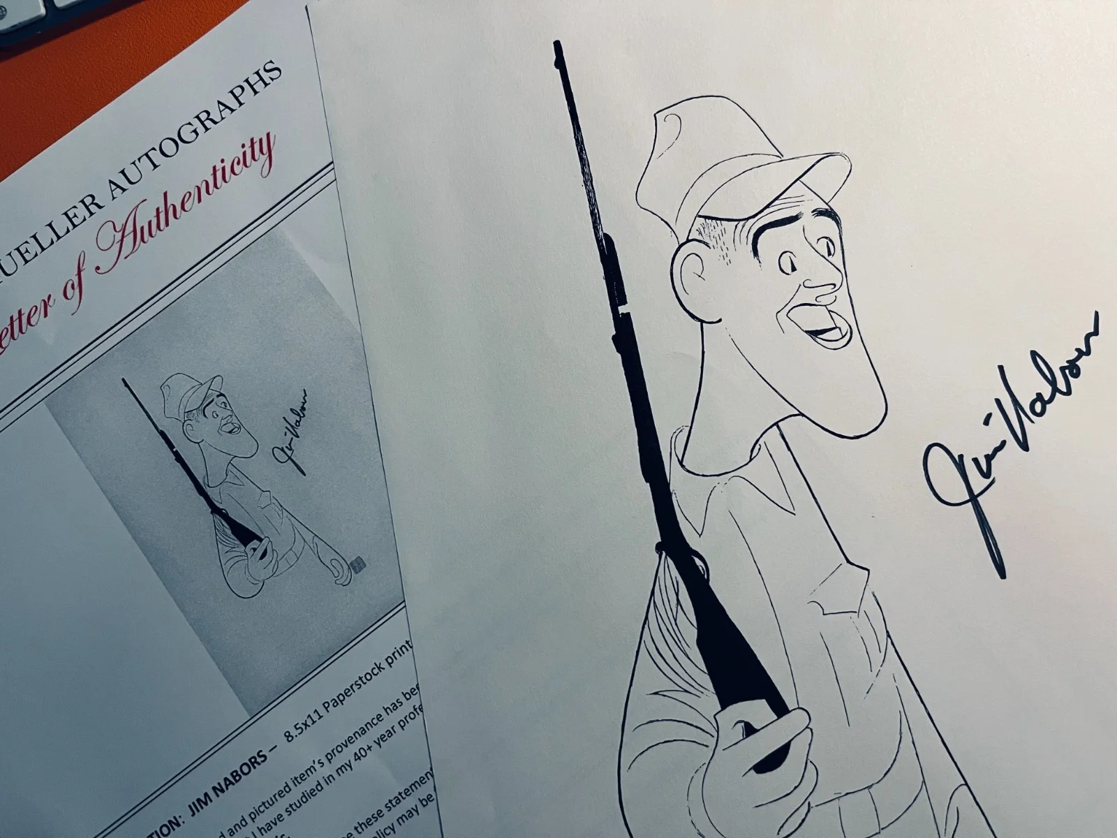 JIM NABORS — Jim Nabors Signed•8.5x11 Paper Stock Print & Hand Signed•Todd Mueller Autographs