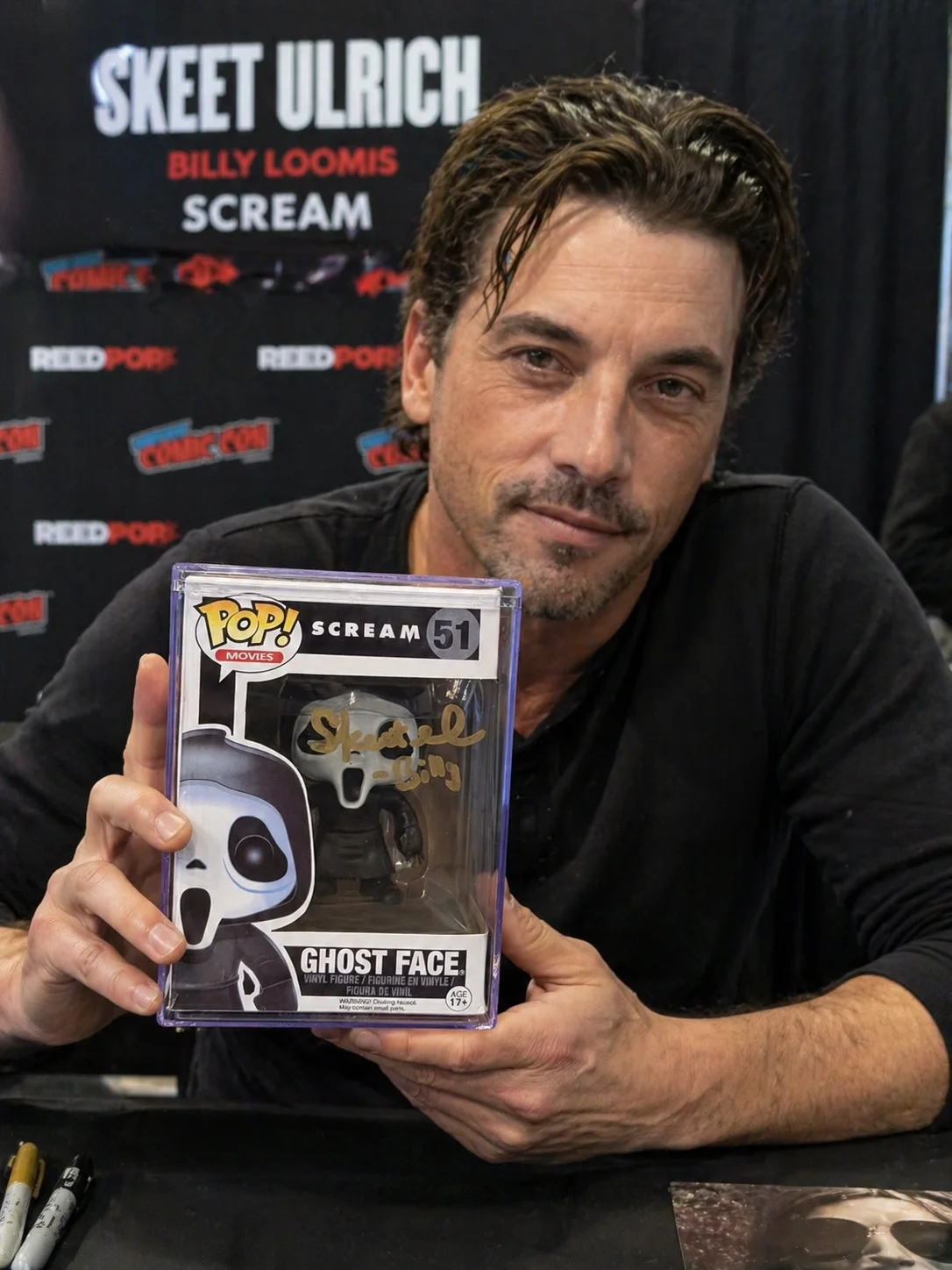 Skeet Ulrich — Skeet Ulrich Signed Autographed Ghost Face Scream Pop Funko #51 Hard Case PROOF!, image 2