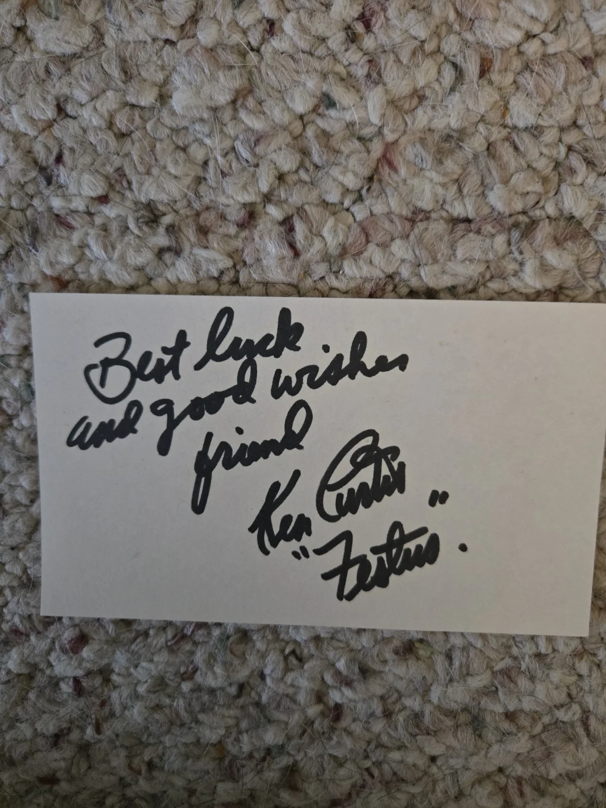 Ken Curtis ' Gunsmoke ' Film-Stage-TV Signed In Person Index Card, изображение 2